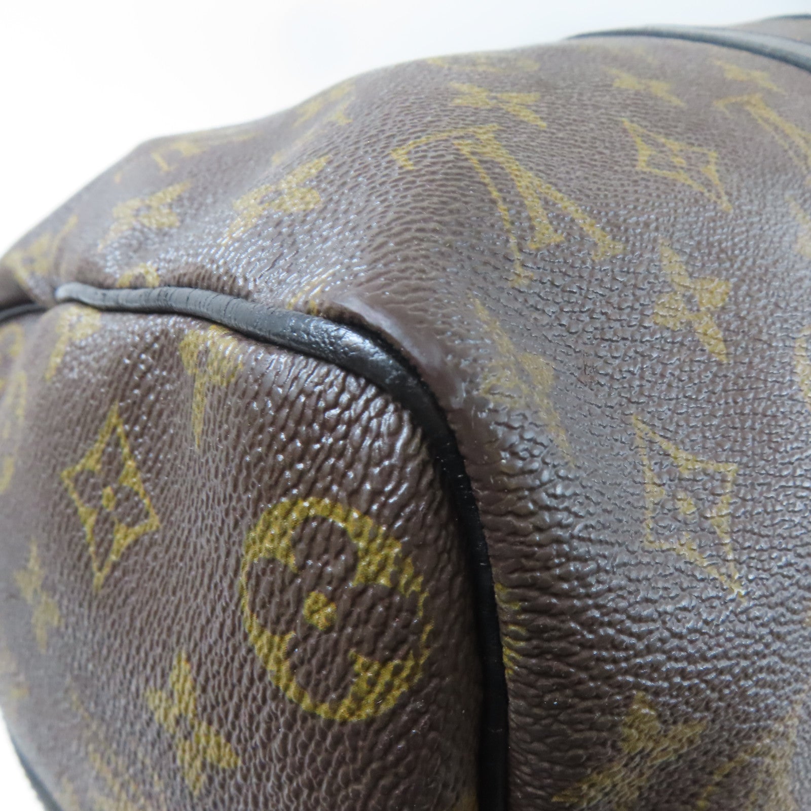 LOUIS VUITTON Monogram Macassar Keepall Bandoulière 45銀扣手挽肩背兩用袋啡色