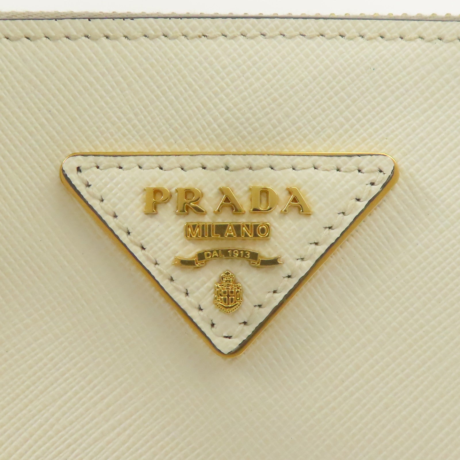 PRADA GHW 2way Shoulder Bag Calfskin Leather White