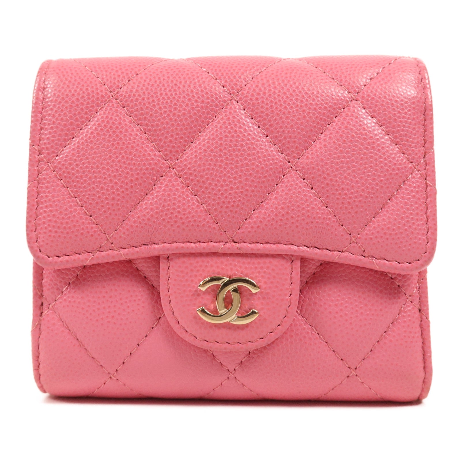 CHANEL 牛皮皮革Wallet金扣錢包