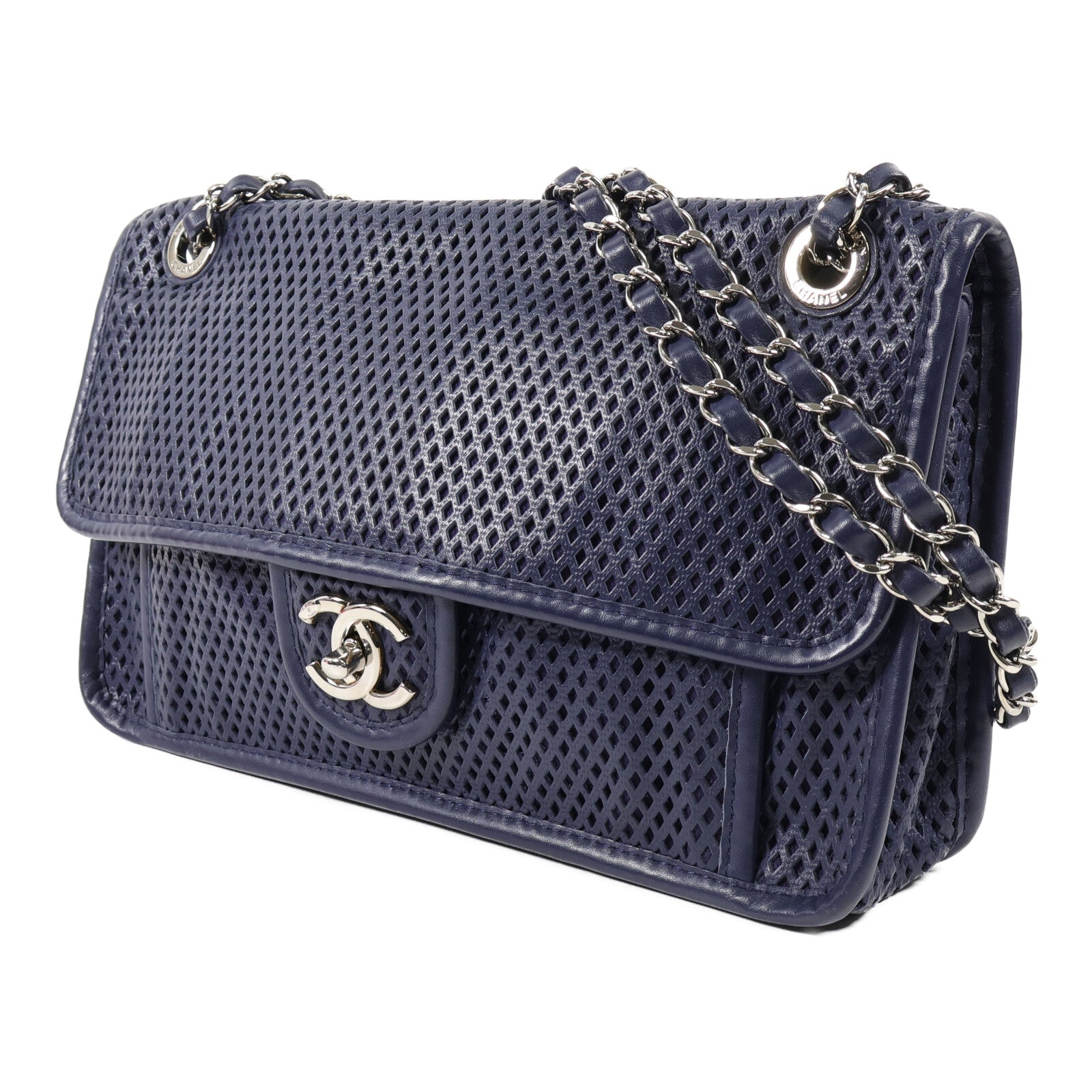 CHANEL 羊皮皮革Shoulder Bag銀扣肩背袋