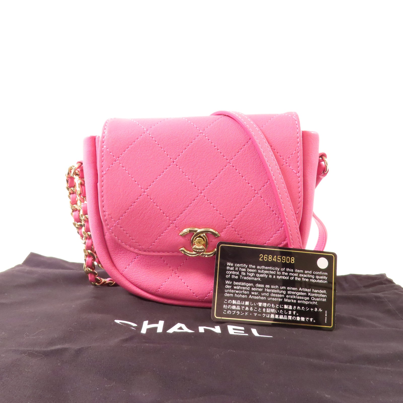 CHANEL 牛皮皮革Shoulder Bag金扣肩背袋