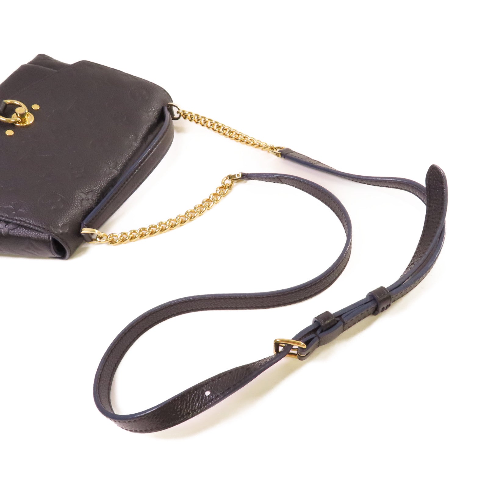 LOUIS VUITTON Monogram Empreinte Blanche BB Shoulder Bag金扣手挽肩背兩用袋黑色