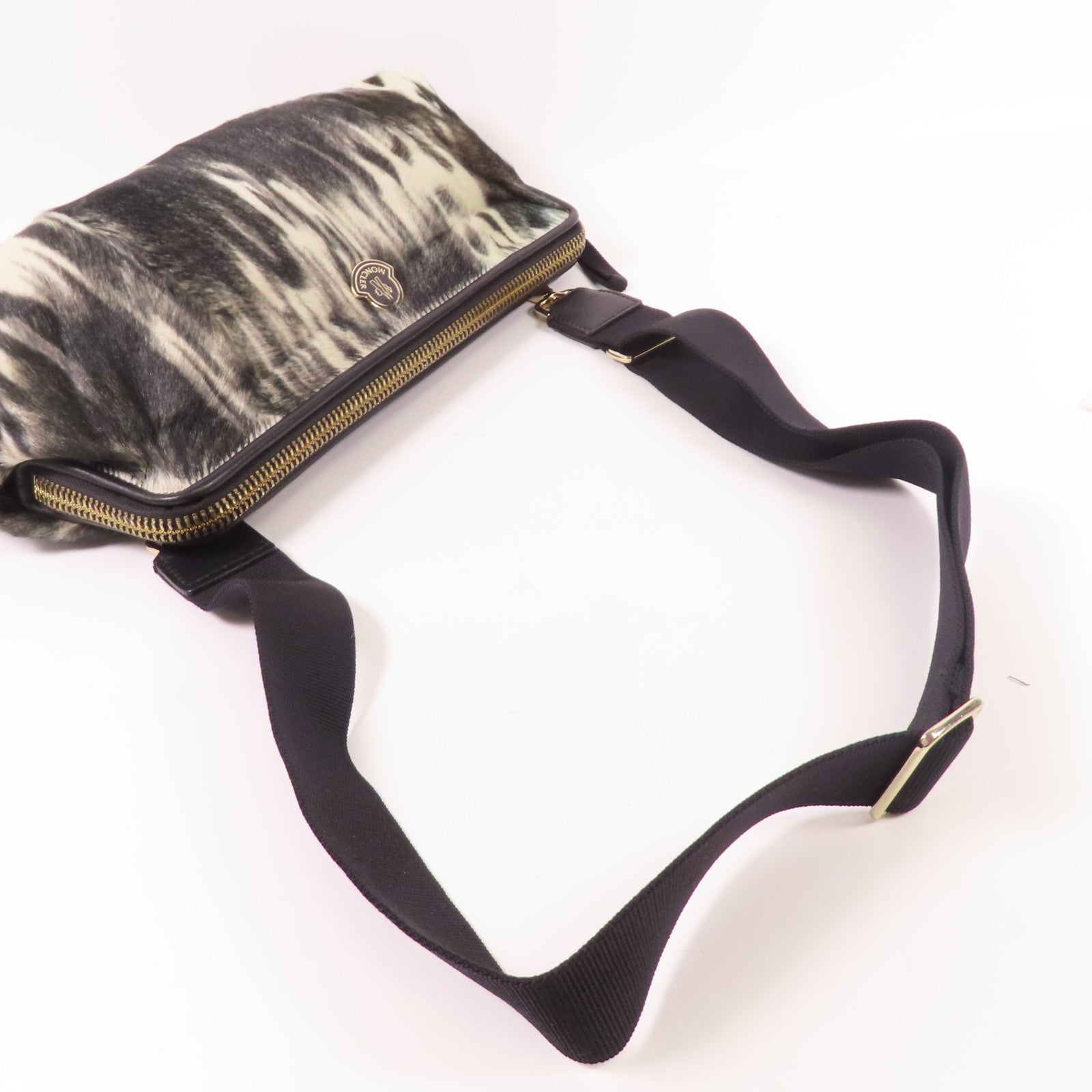 MONCLER 【激減優惠】馬毛/皮革Shoulder Bag金扣肩背袋