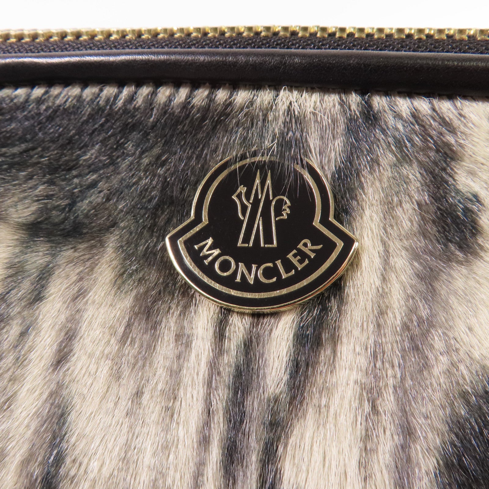 MONCLER 【激減優惠】馬毛/皮革Shoulder Bag金扣肩背袋