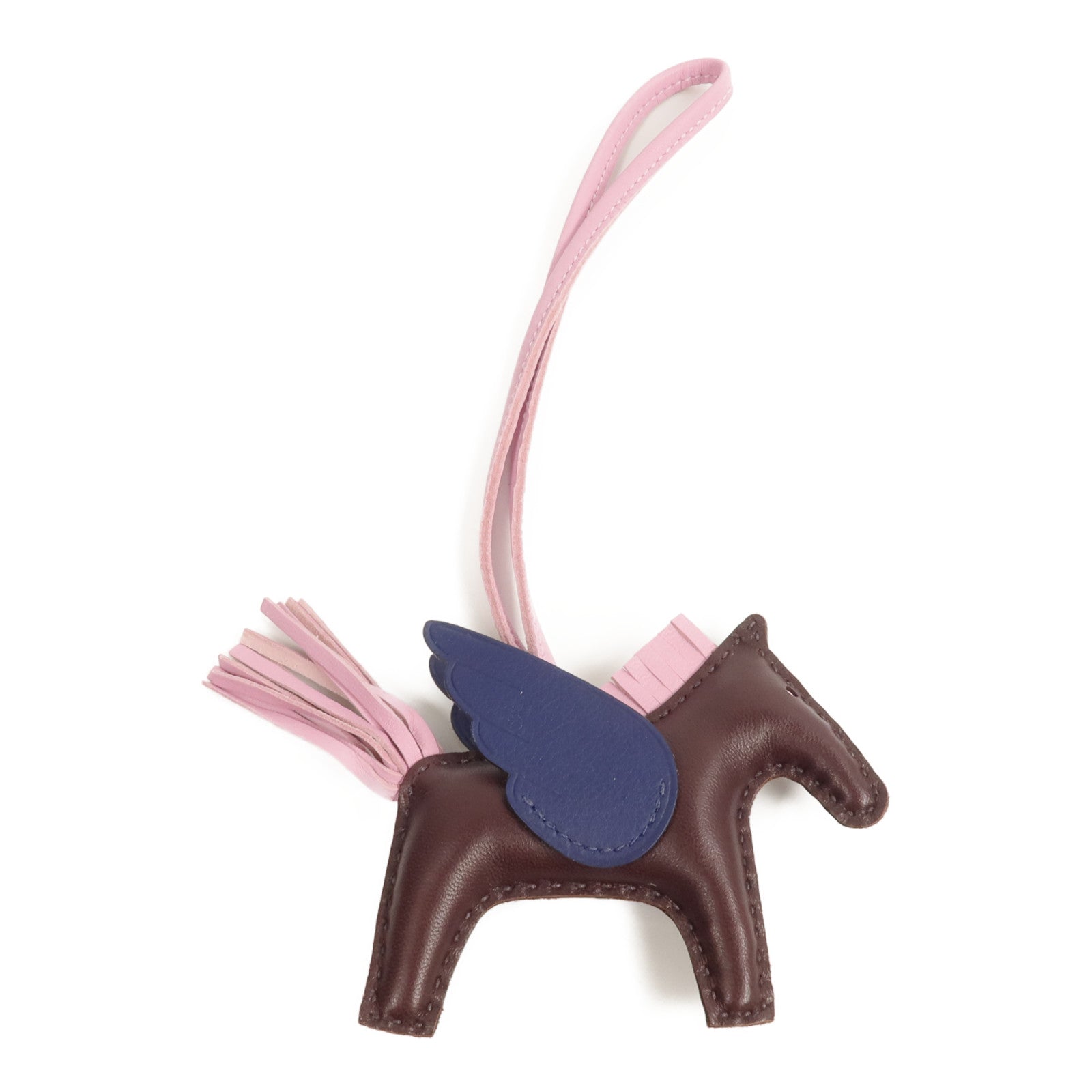 HERMES Milo/Swift皮革Rodeo Pegase PM掛飾Rouge Sellier/Mauve Sylvestre