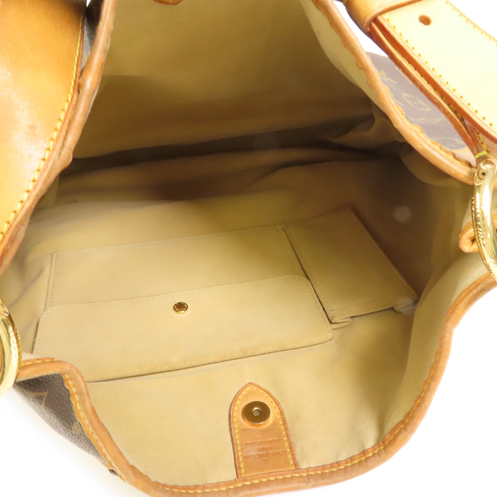 LOUIS VUITTON Monogram Galliera PM金扣肩背袋棕色