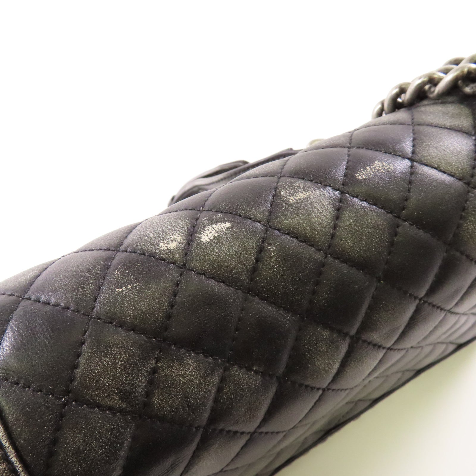 CHANEL 【激減優惠】牛皮皮革Boy 25銀扣鏈帶肩背袋