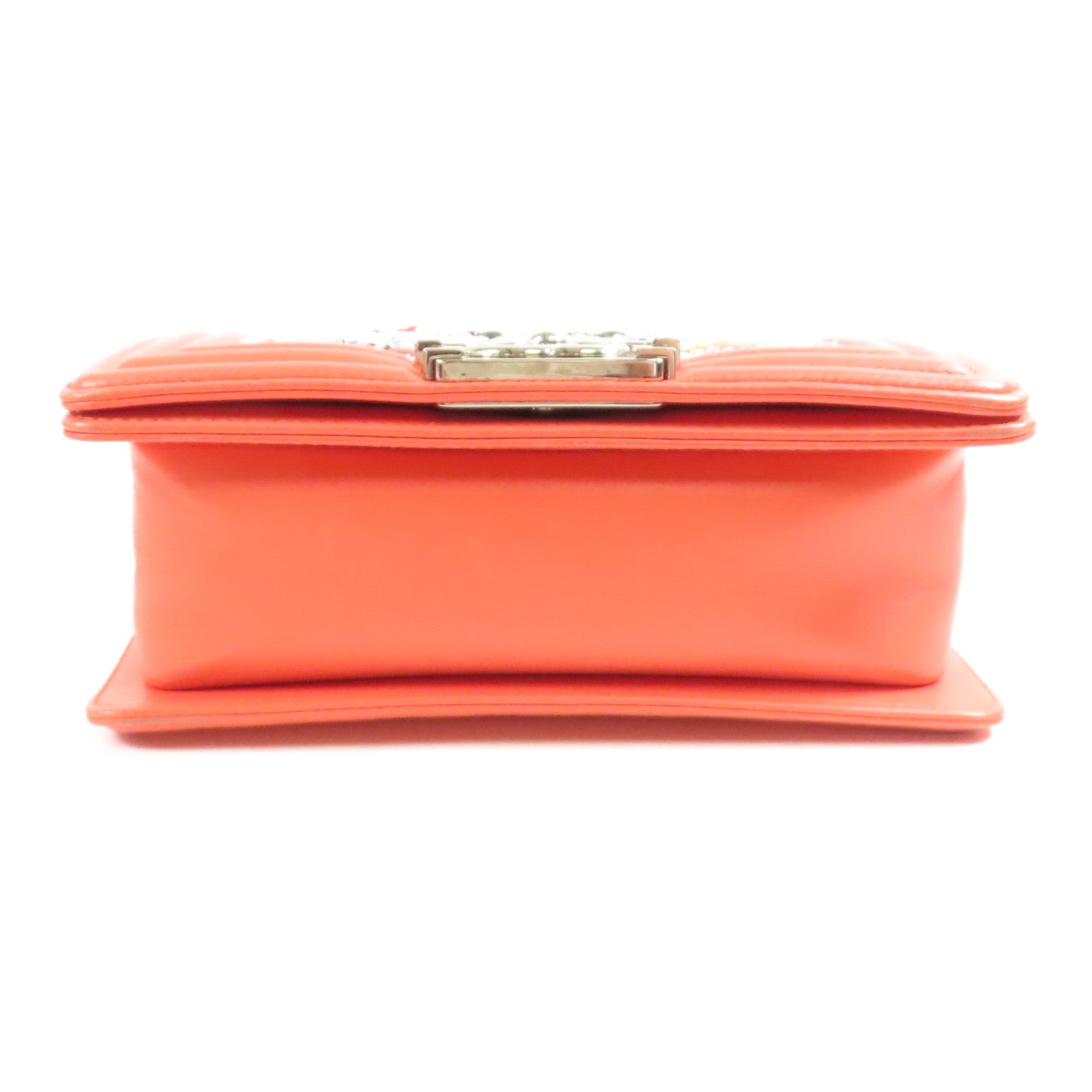 CHANEL 斜紋軟呢Boy 20銀扣鏈帶肩背袋