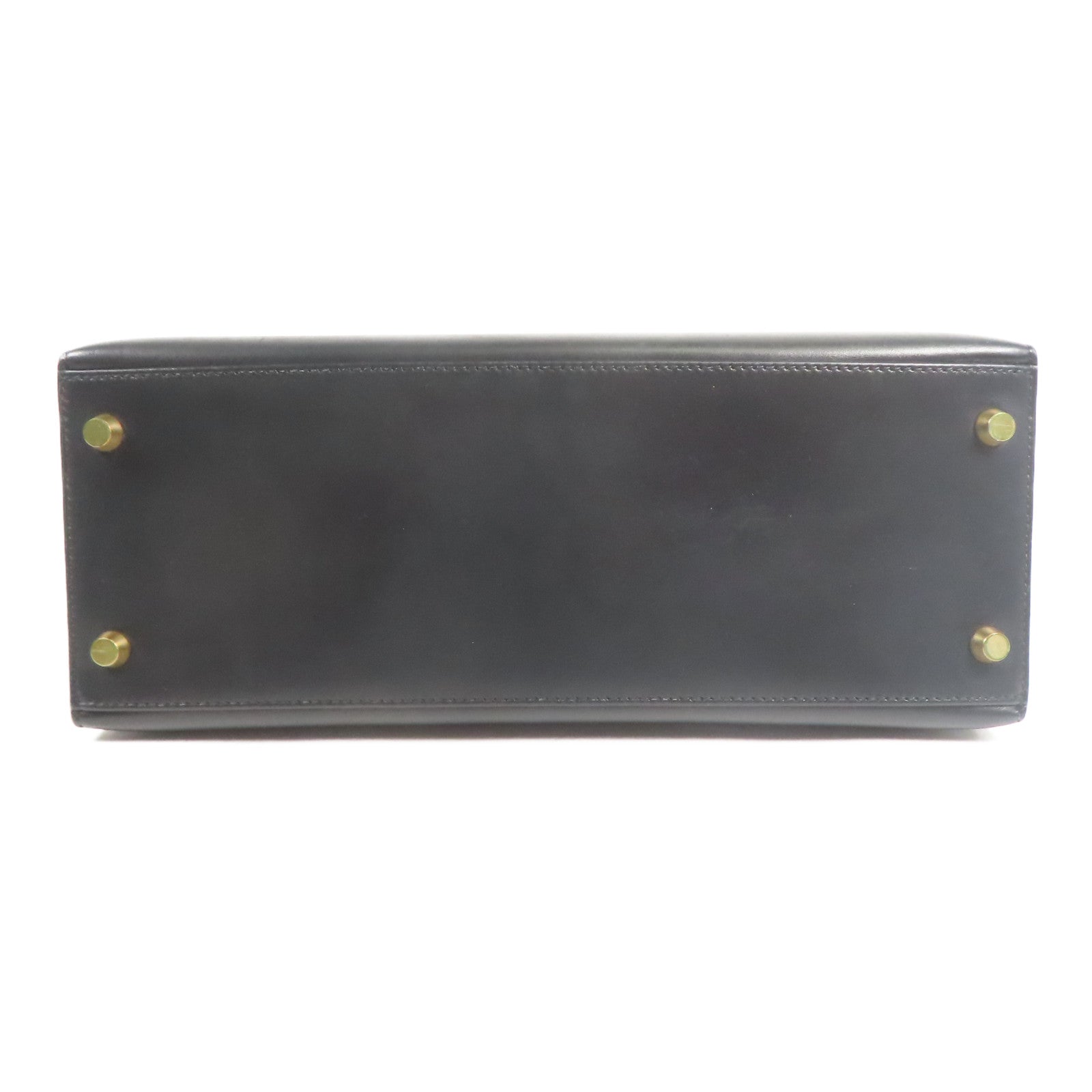 HERMES Box Calf皮革Vintage Kelly 28金扣手挽袋Black