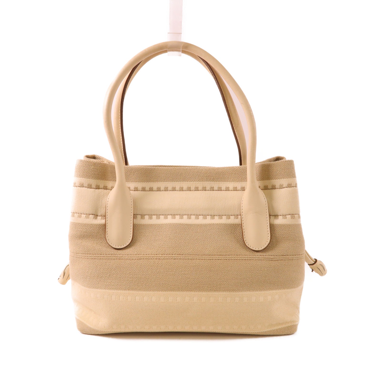 Salvatore Ferragamo 帆布Vara Ribbon Handbag銀扣手挽袋