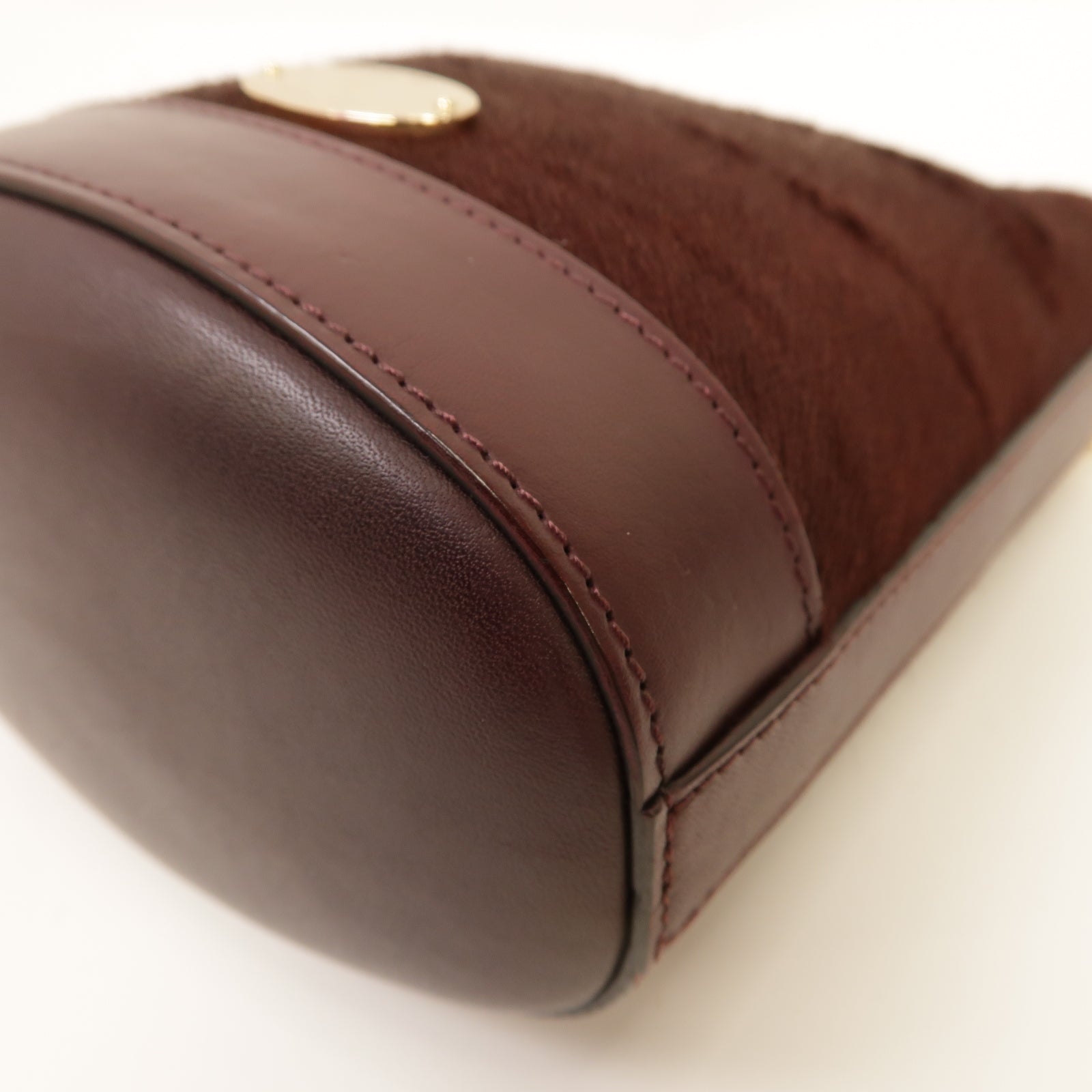 MULBERRY 【激減優惠】牛皮皮革2way Shoulder Bag金扣手挽肩背兩用袋酒紅色