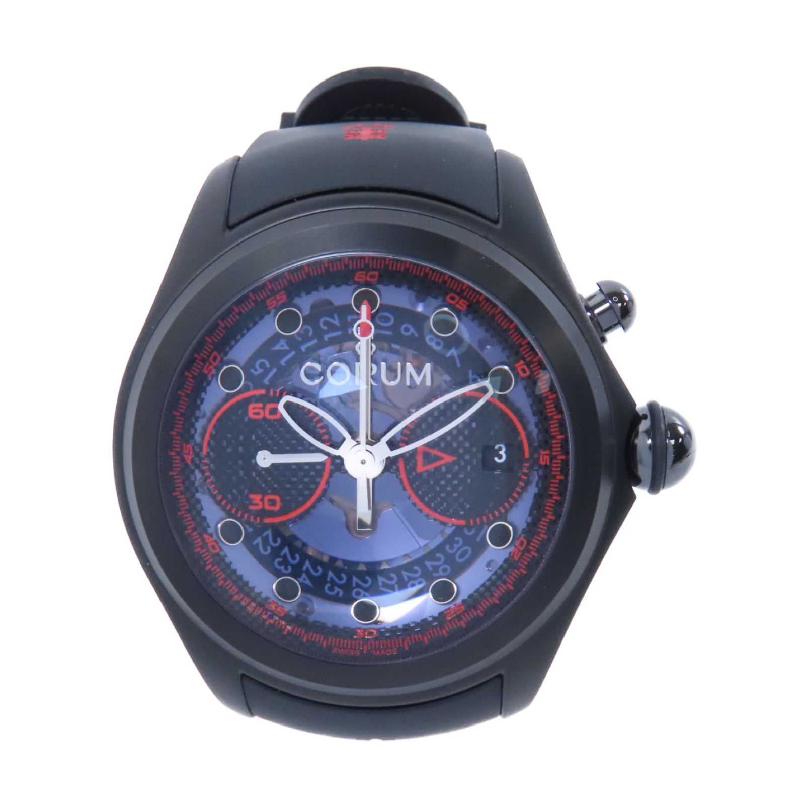 CORUM Big Bubble 52 Centro Limited鈦/橡膠手錶自動機芯黑色