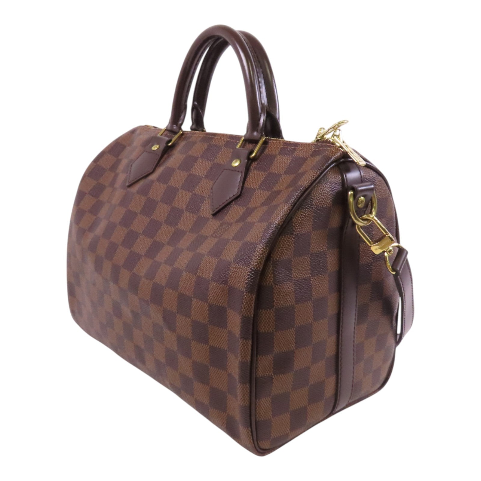 LOUIS VUITTON Damier Ebene Speedy 30金扣手挽肩背兩用袋