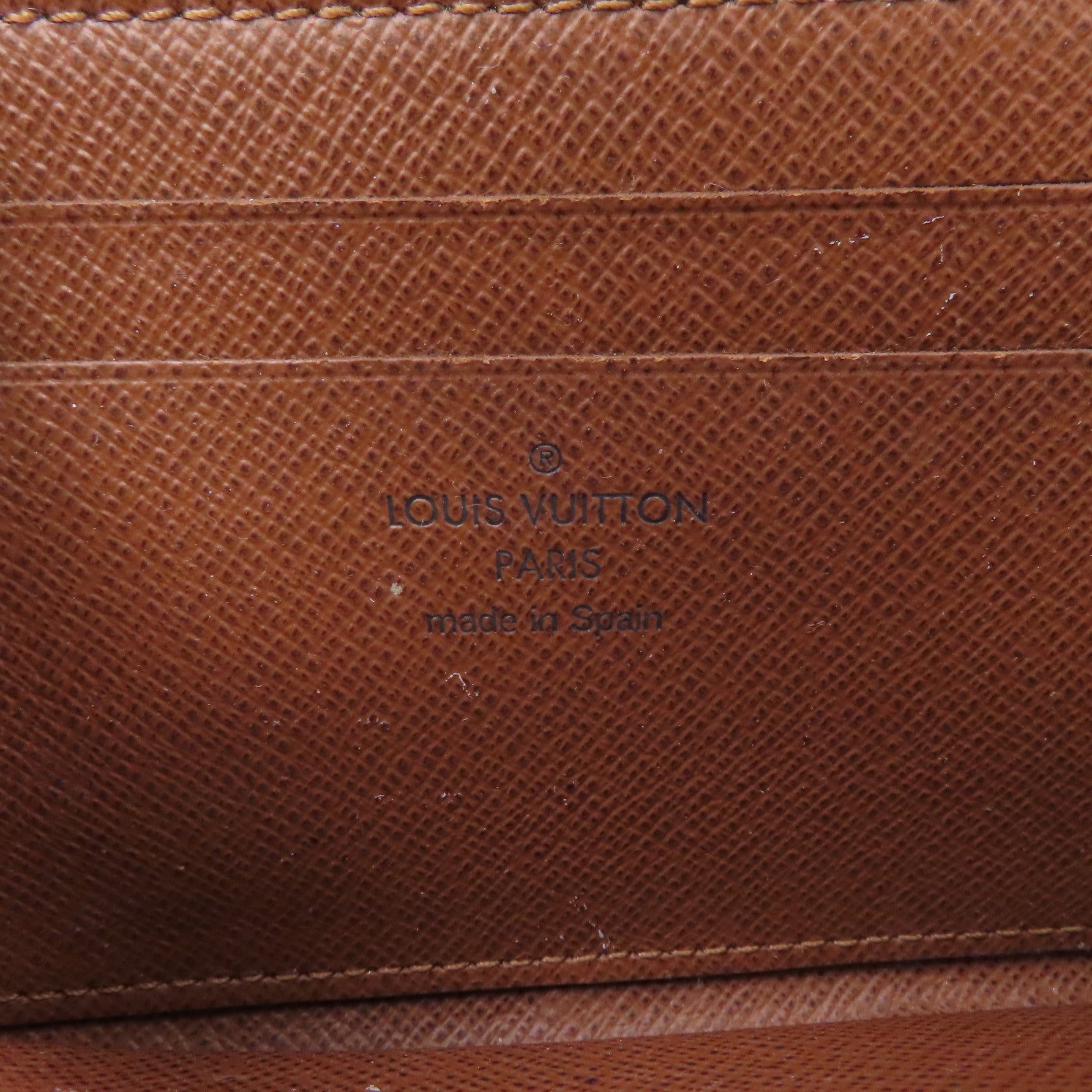 LOUIS VUITTON Monogram Zipper Wallet金扣錢包棕色