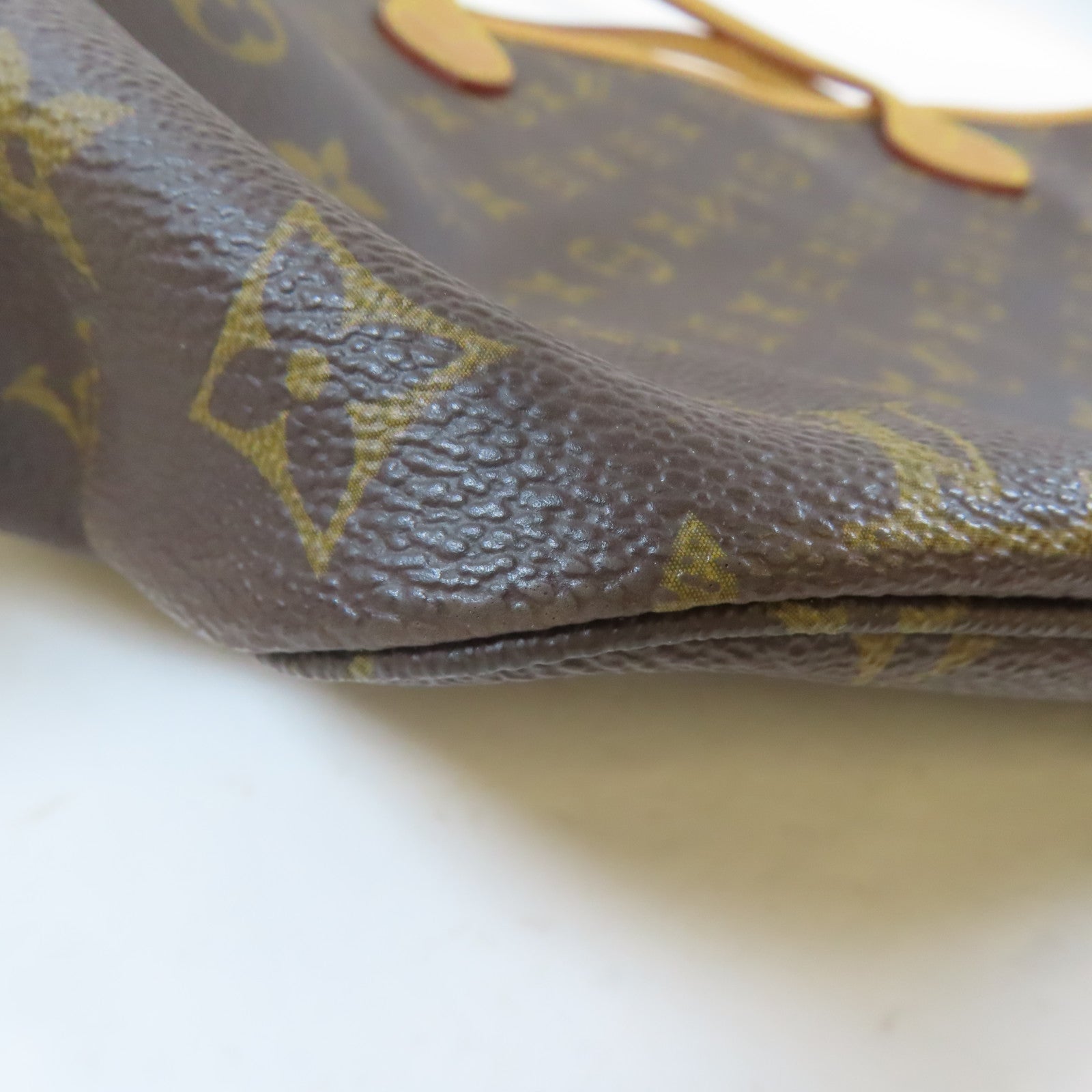 LOUIS VUITTON Monogram Neverfull MM金扣手挽袋啡色