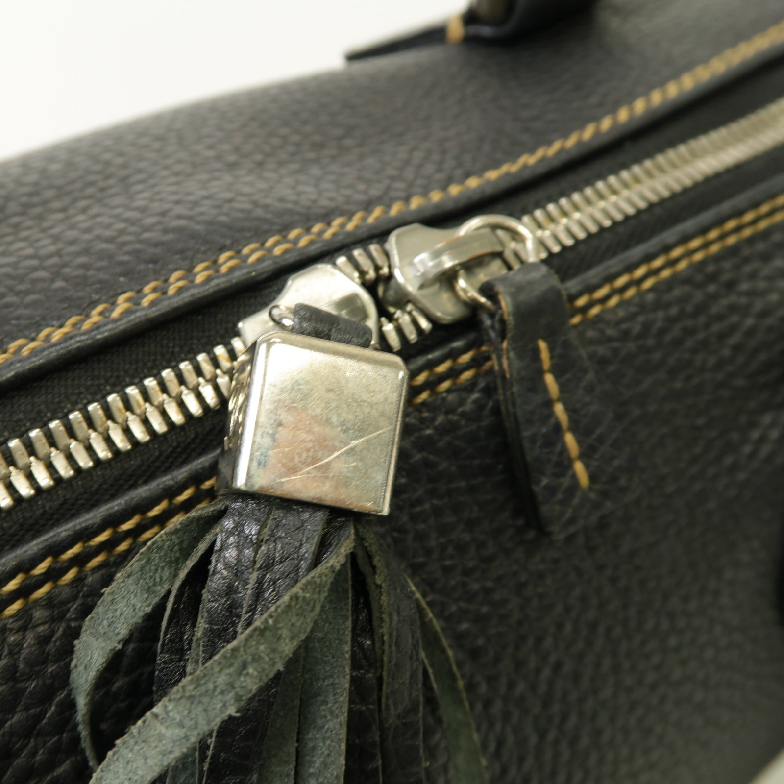 CHANEL 【激減優惠】牛皮皮革Boston Bag銀扣波士顿包黒色