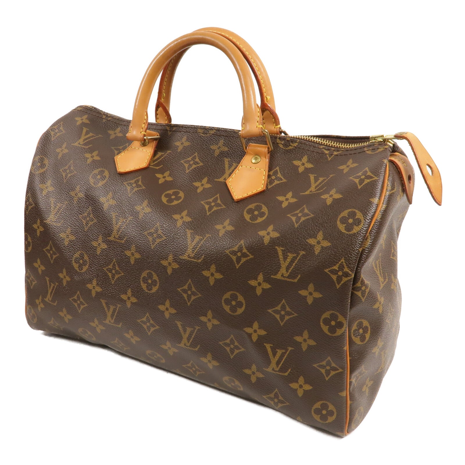 LOUIS VUITTON Monogram Speedy 35金扣手挽袋