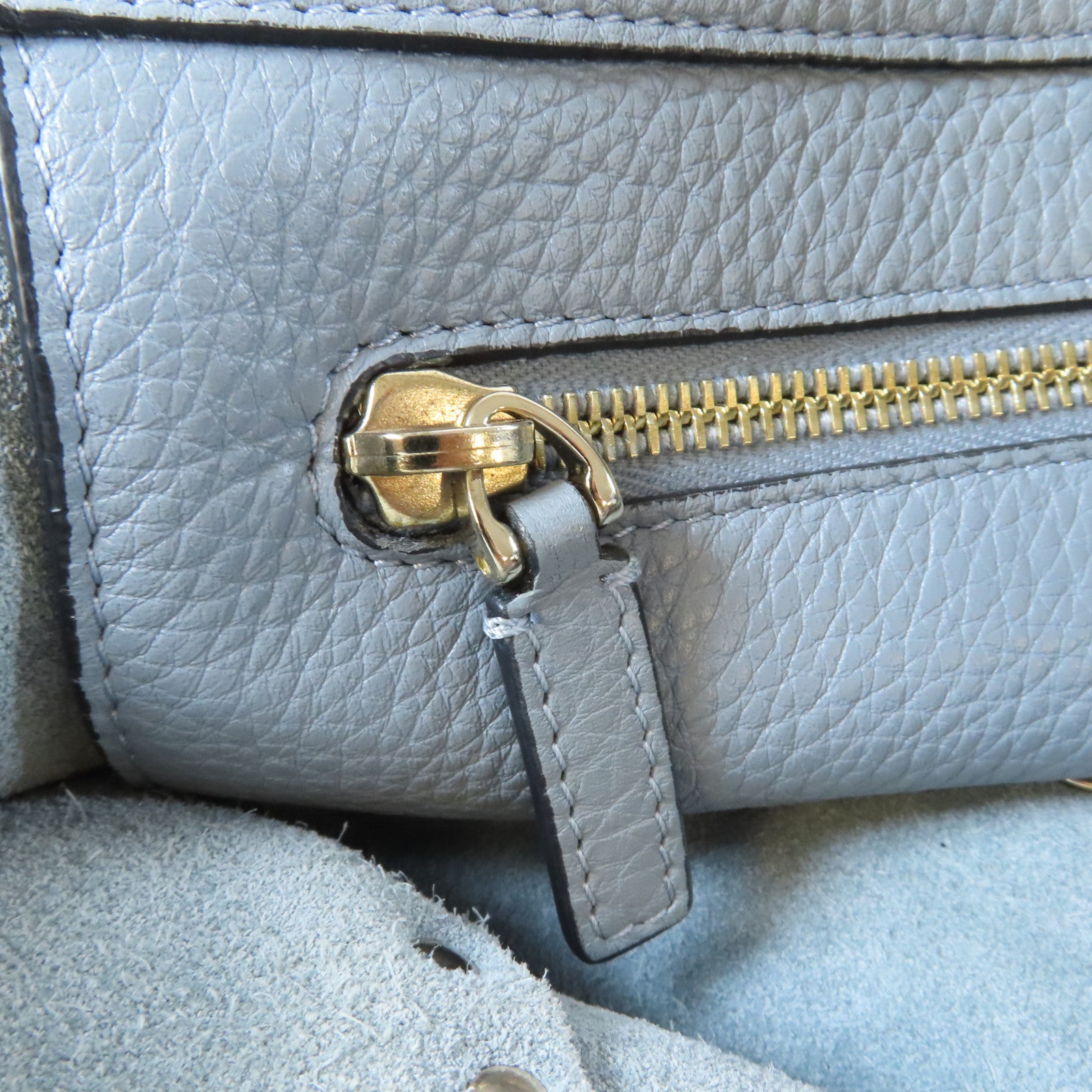 Valentino 牛皮皮革2 Way Shoulder Bag銀扣手挽肩背兩用袋藍色