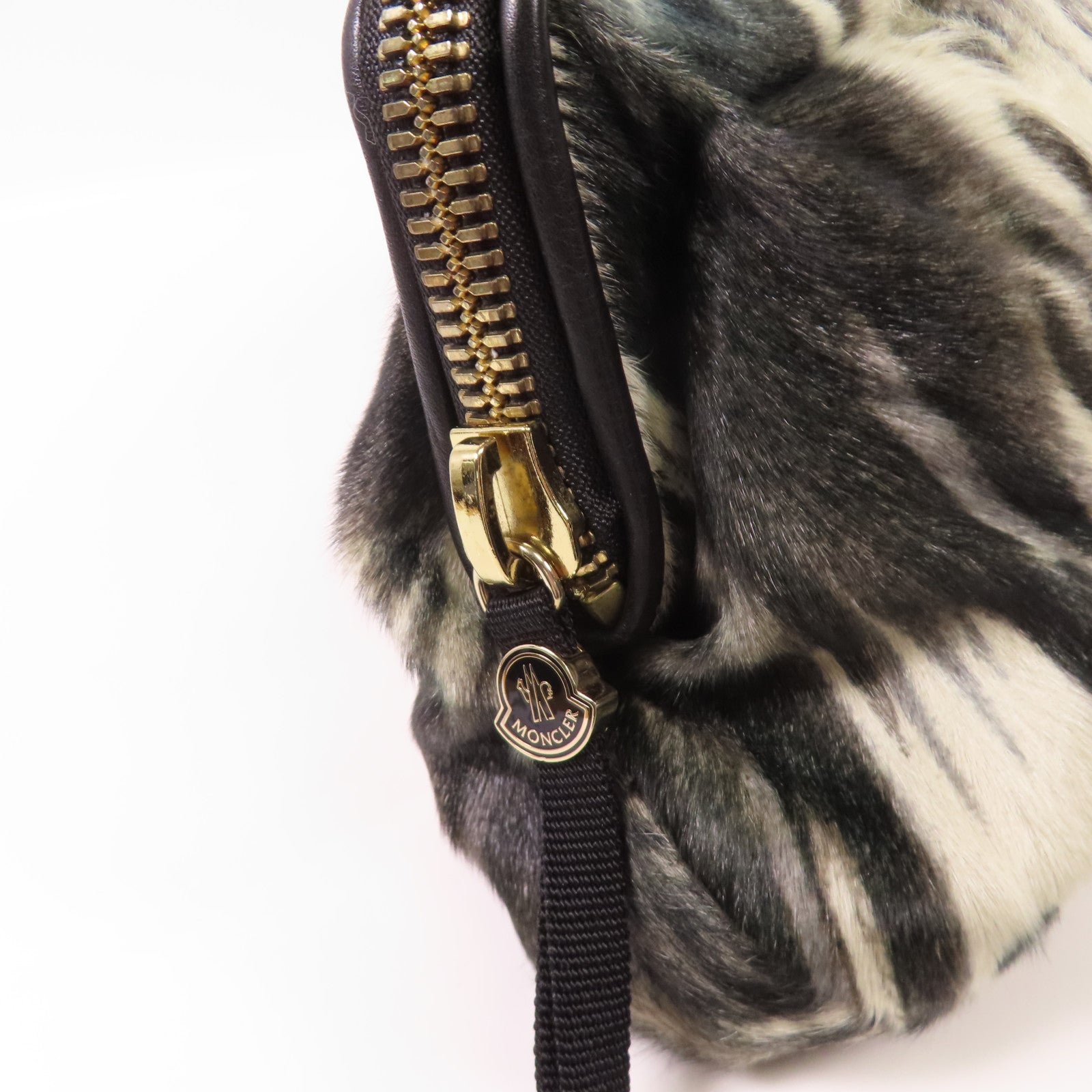 MONCLER 【激減優惠】馬毛/皮革Shoulder Bag金扣肩背袋