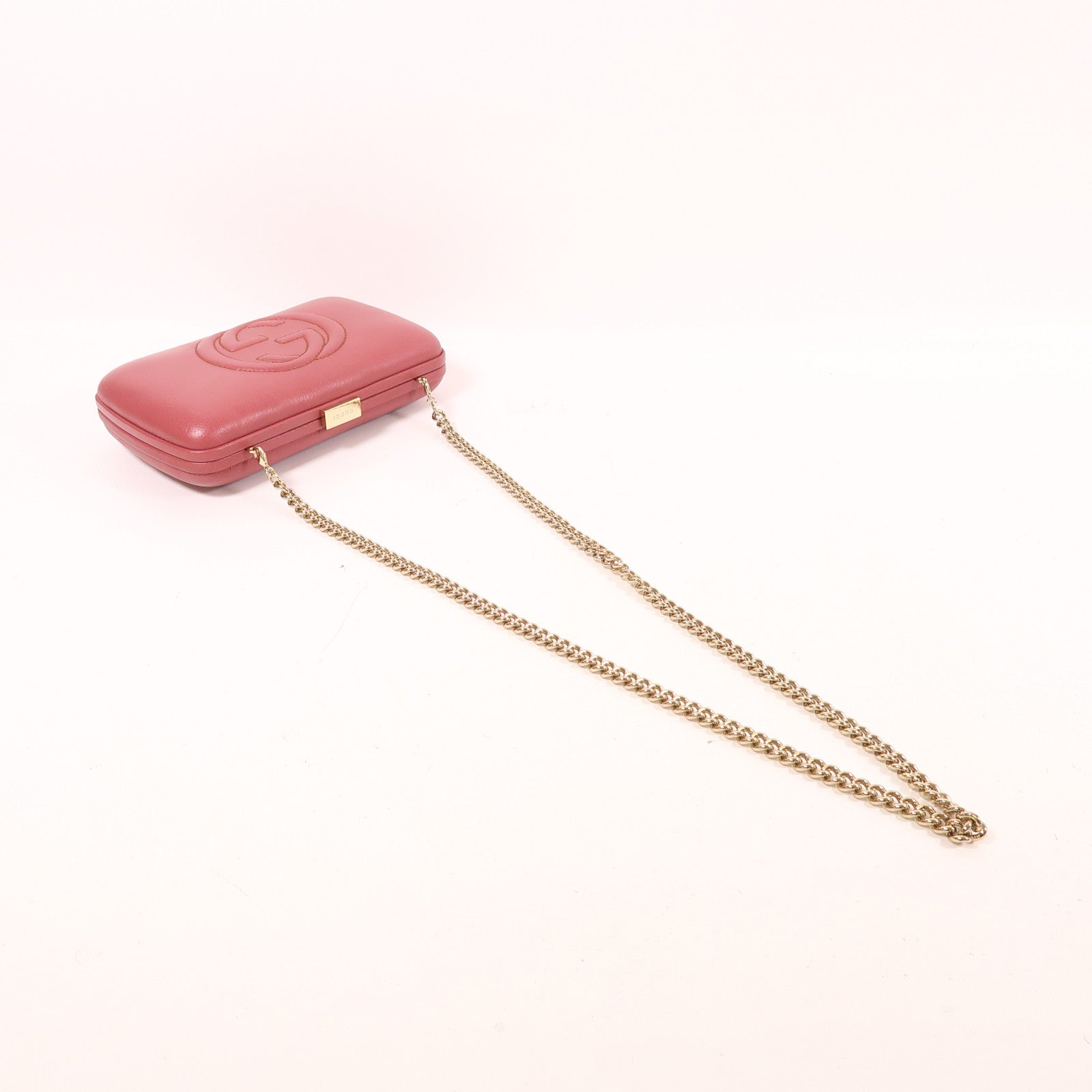 GUCCI 牛皮皮革Chain Shoulder金扣鏈帶肩背袋