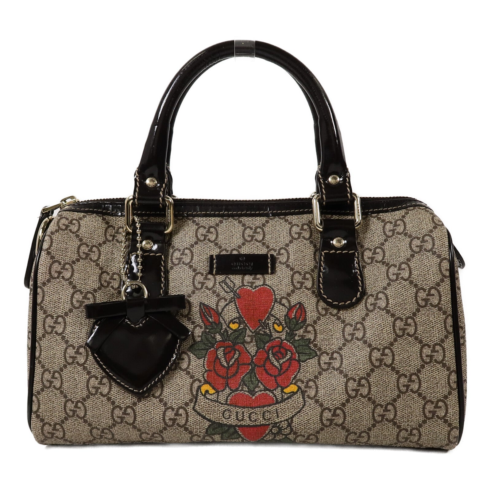 GUCCI 塗層帆布Heart Tattoo Boston Bag Small手挽袋