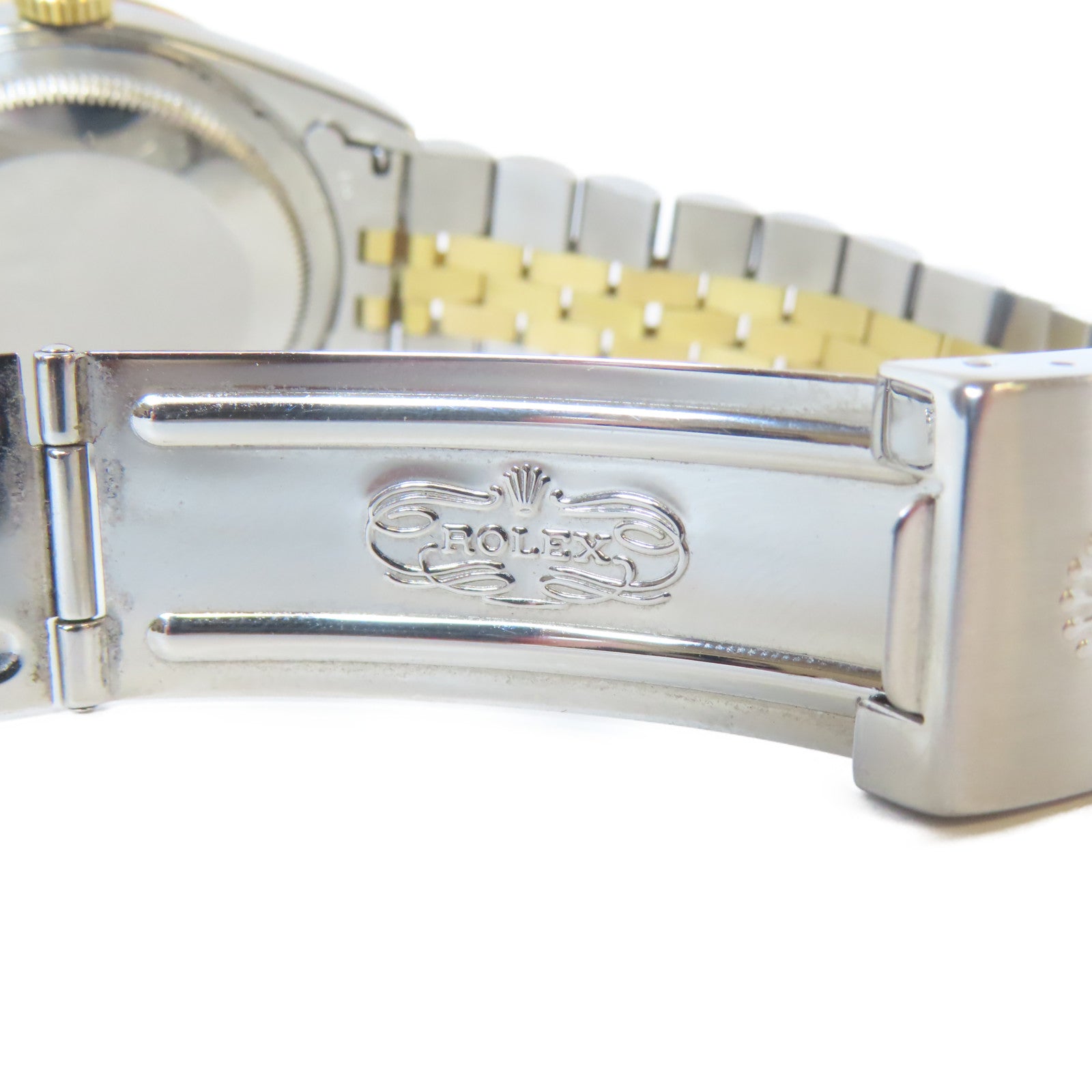 ROLEX Datejust 18K黃金/不鏽鋼手錶自動機芯銀色#16.75cm