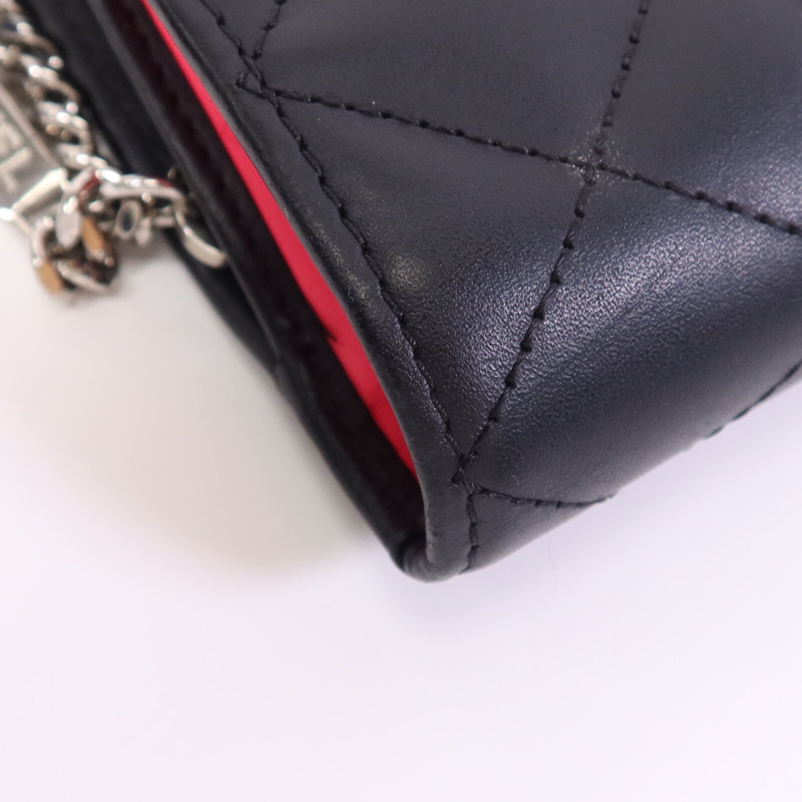 CHANEL 牛皮皮革Cambon Wallet銀扣錢包