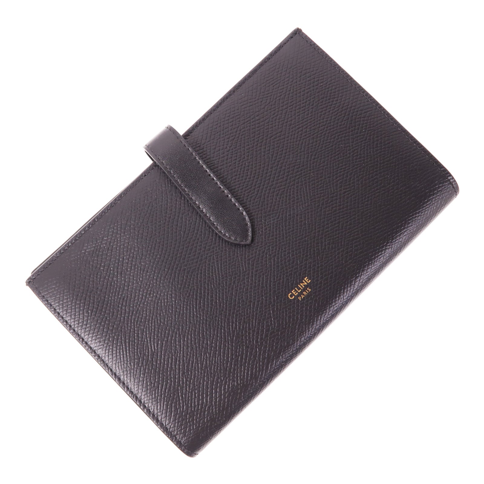 CELINE 牛皮皮革Strap Large Wallet金扣長錢包