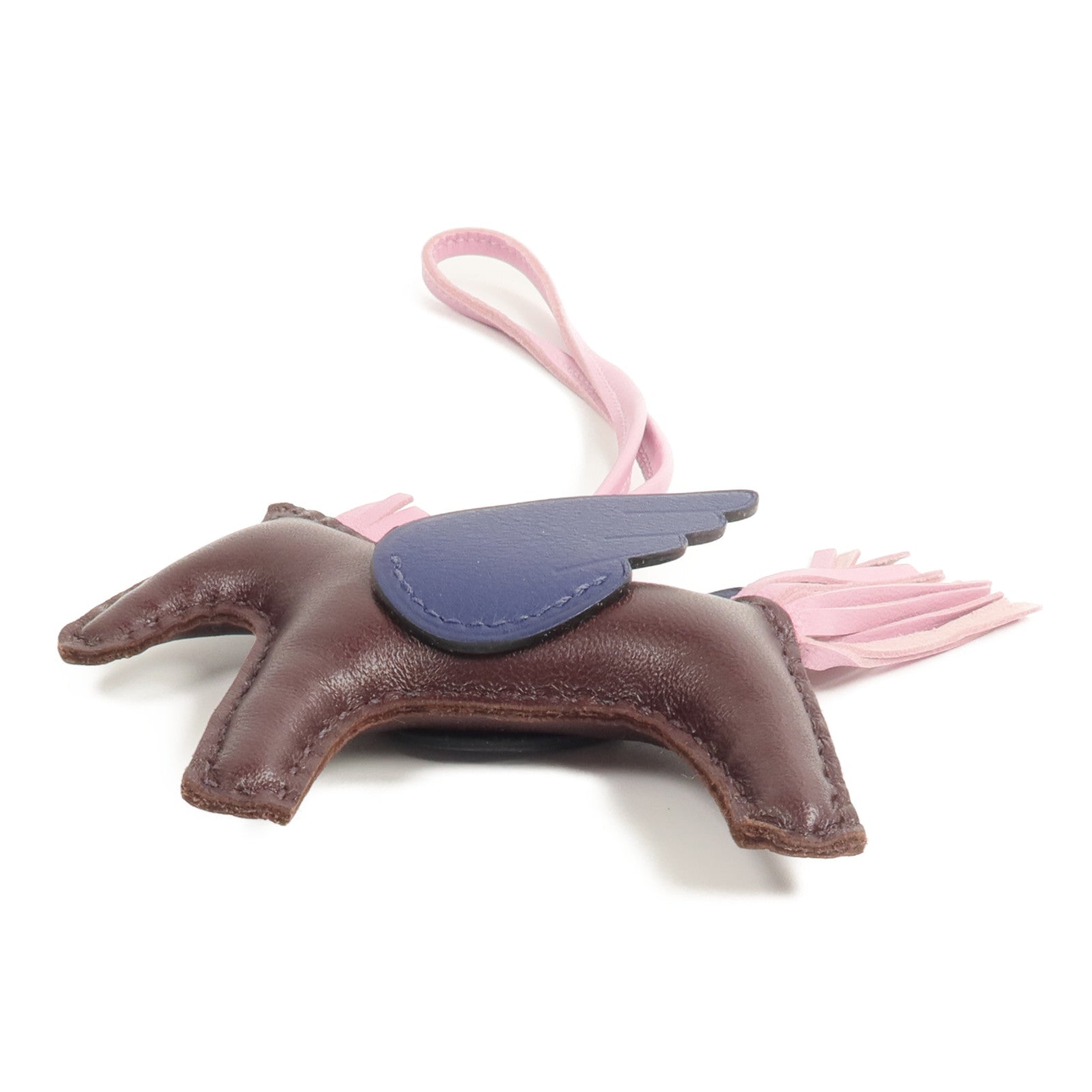 HERMES Milo/Swift皮革Rodeo Pegase PM掛飾Rouge Sellier/Mauve Sylvestre