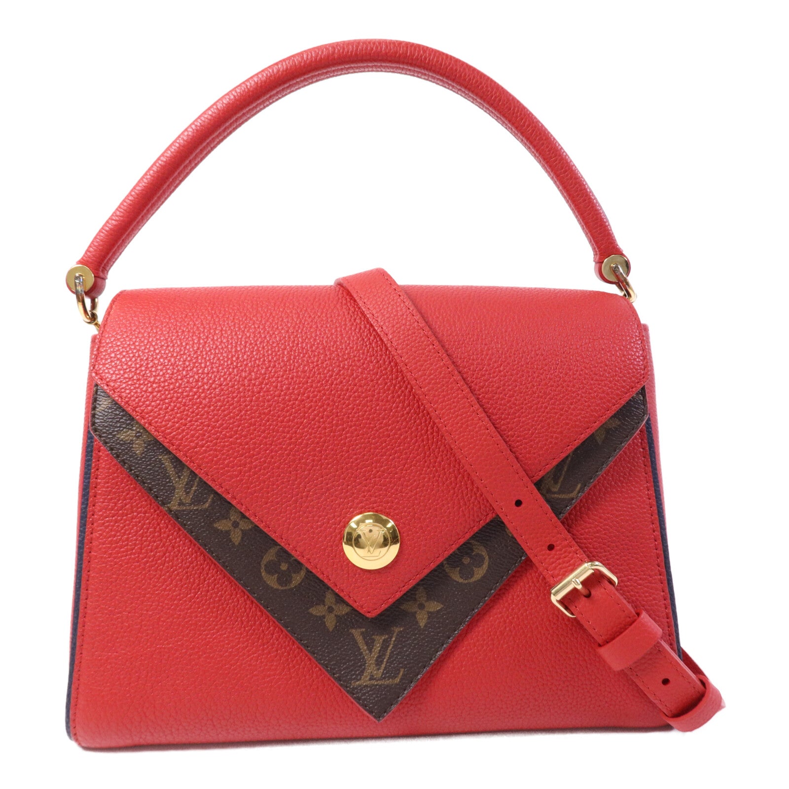 LOUIS VUITTON Monogram Double V金扣手挽肩背兩用袋