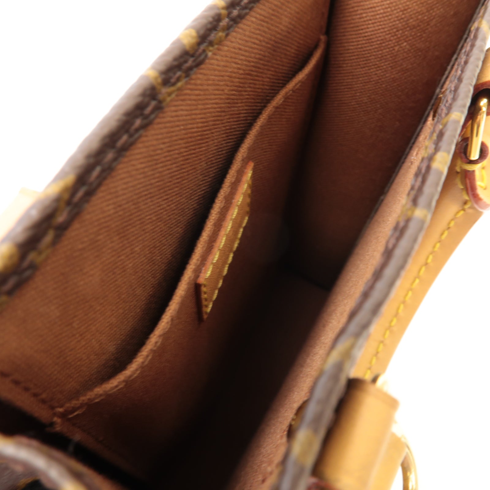 LOUIS VUITTON **【激減優惠】Monogram Petit Sac Plat金扣手挽肩背兩用袋棕色