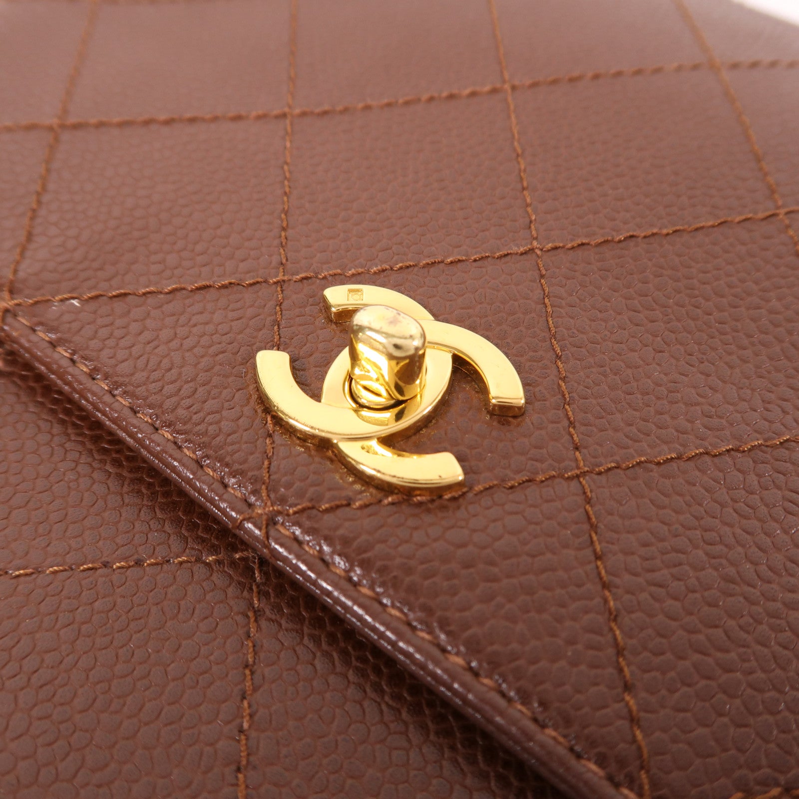 CHANEL 牛皮皮革Vintage Shoulder Bag金扣肩背袋