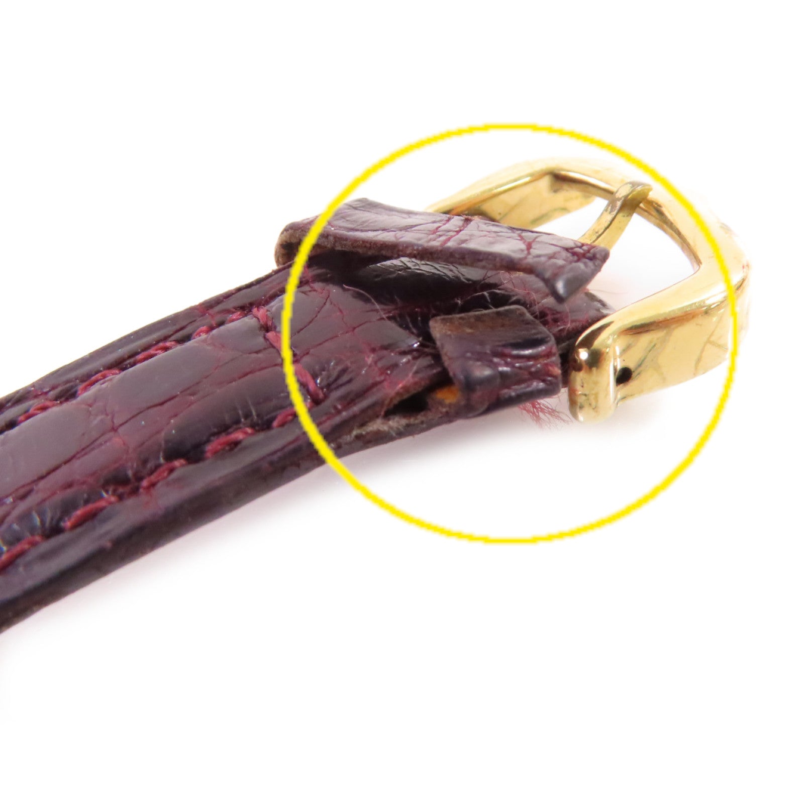 CARTIER Must Watch鍍金/皮帶石英機芯手錶白色