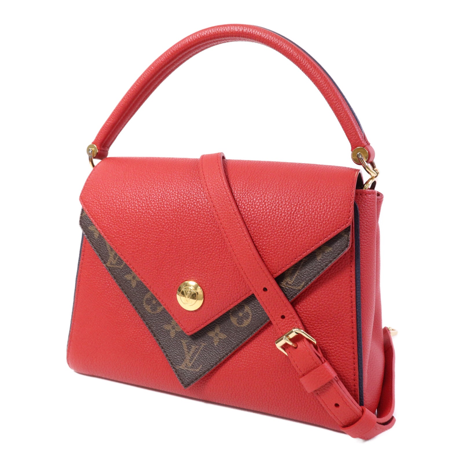 LOUIS VUITTON Monogram Double V金扣手挽肩背兩用袋
