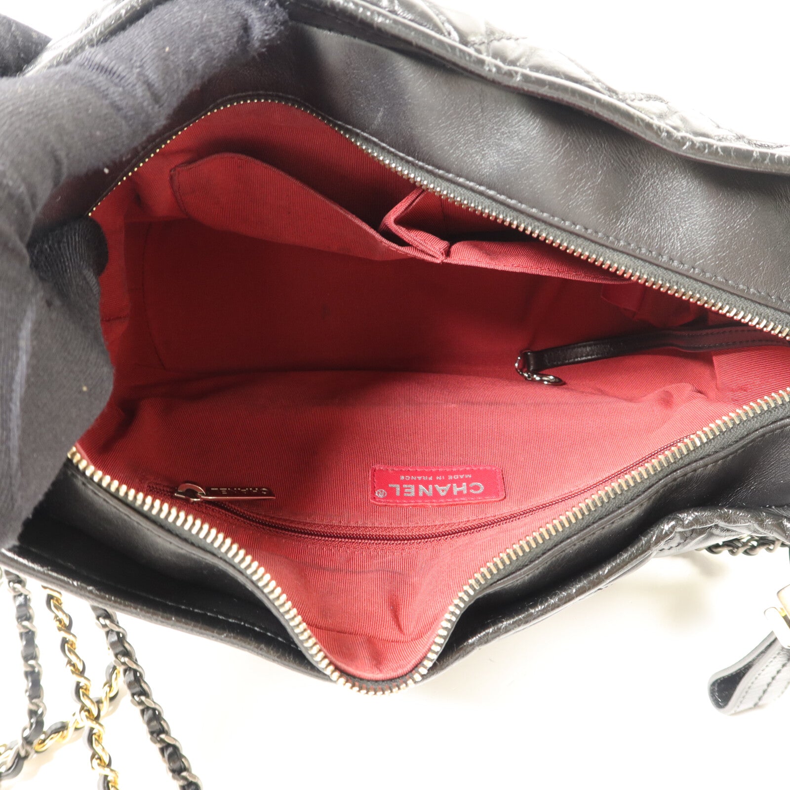 CHANEL 牛皮皮革Gabrielle Medium鏈帶手挽肩背兩用袋