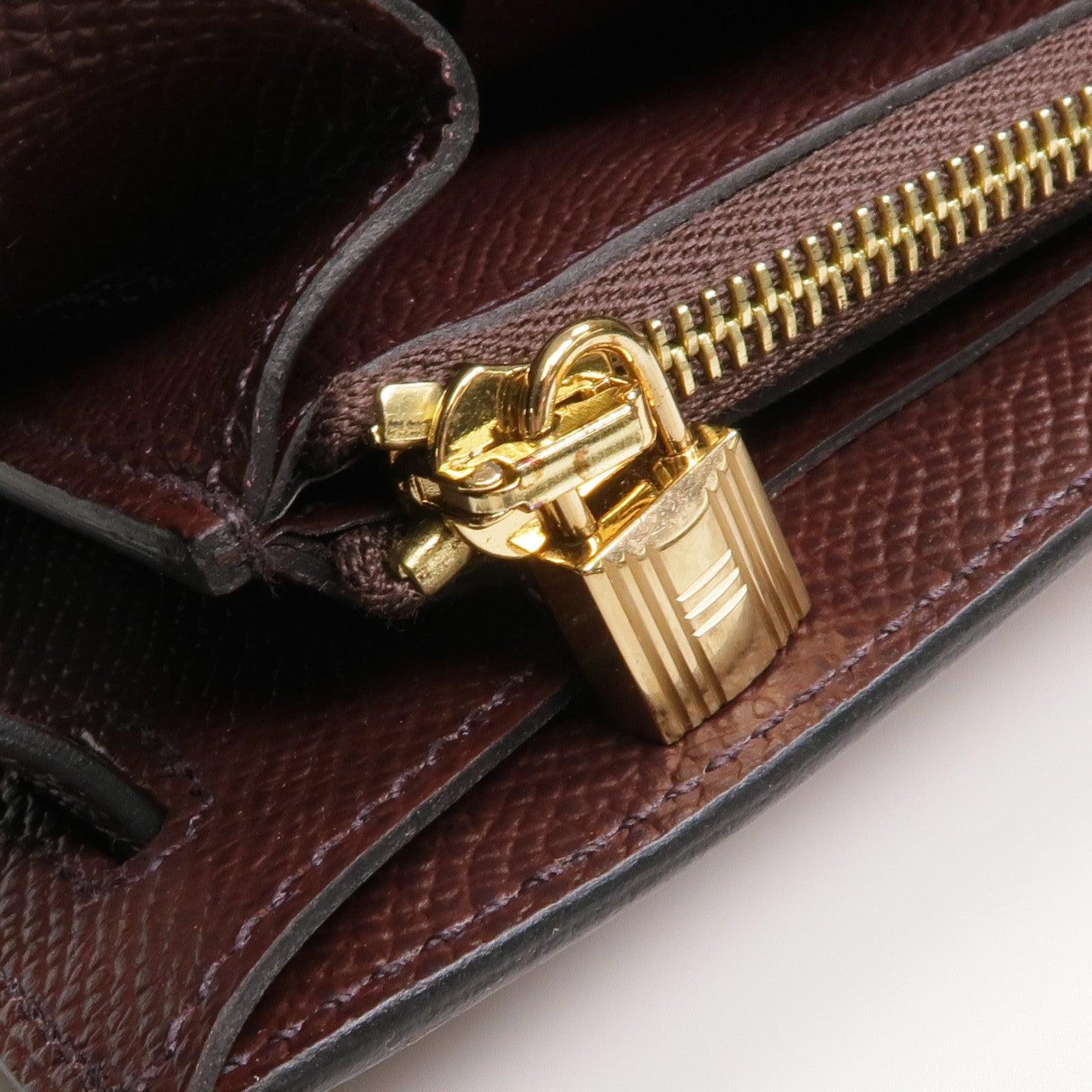 HERMES Epsom皮革Kelly To Go金扣肩背袋Rouge Sellier