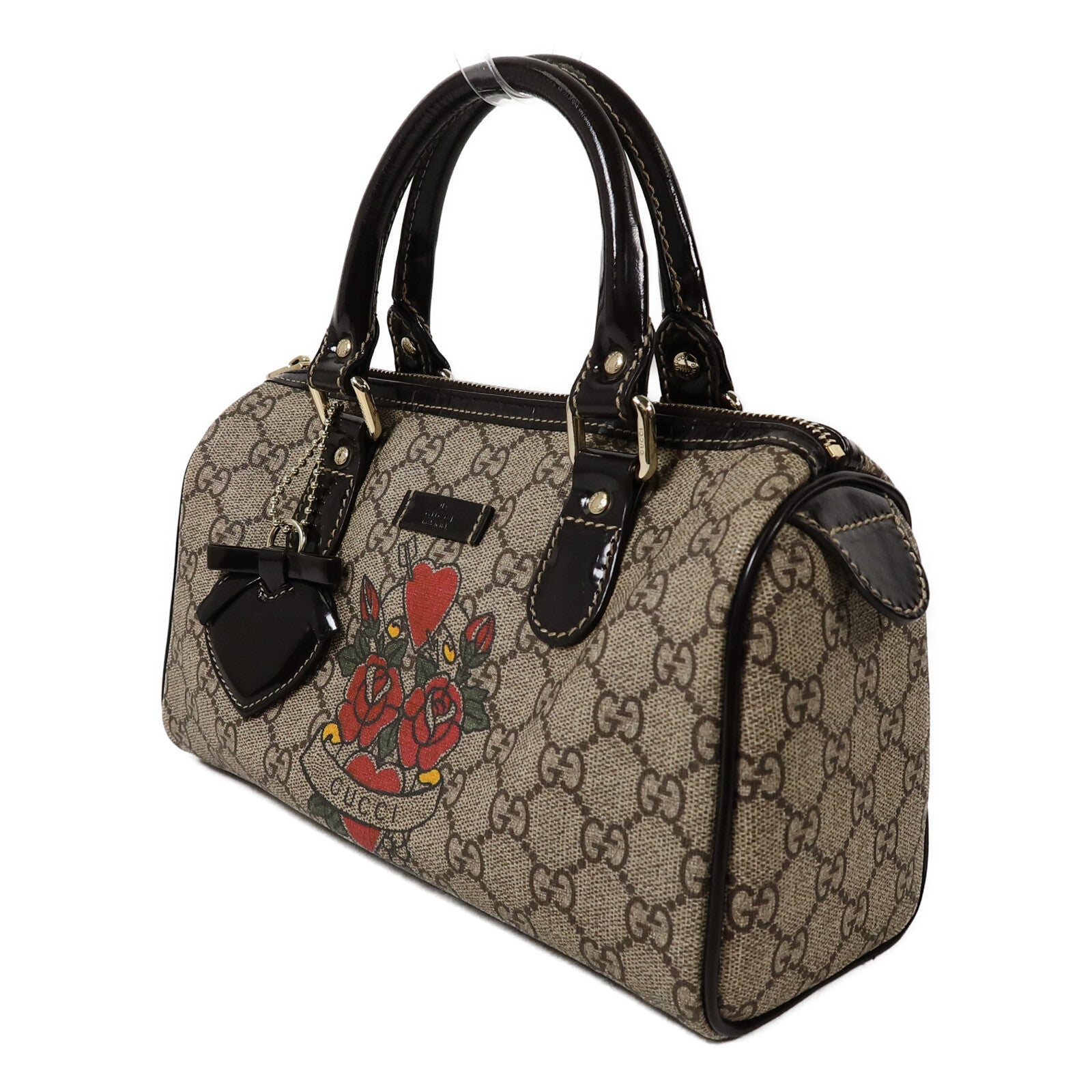 GUCCI 塗層帆布Heart Tattoo Boston Bag Small手挽袋