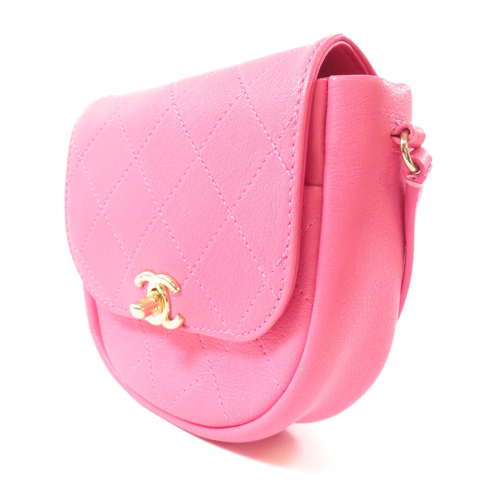 CHANEL 牛皮皮革Shoulder Bag金扣肩背袋