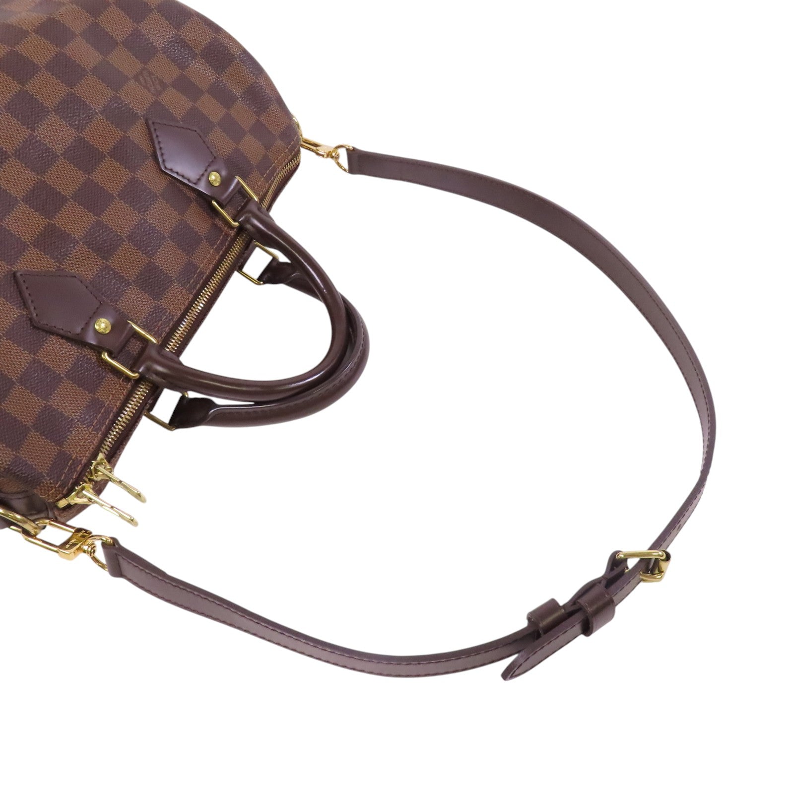 LOUIS VUITTON Damier Ebene Speedy 30金扣手挽肩背兩用袋