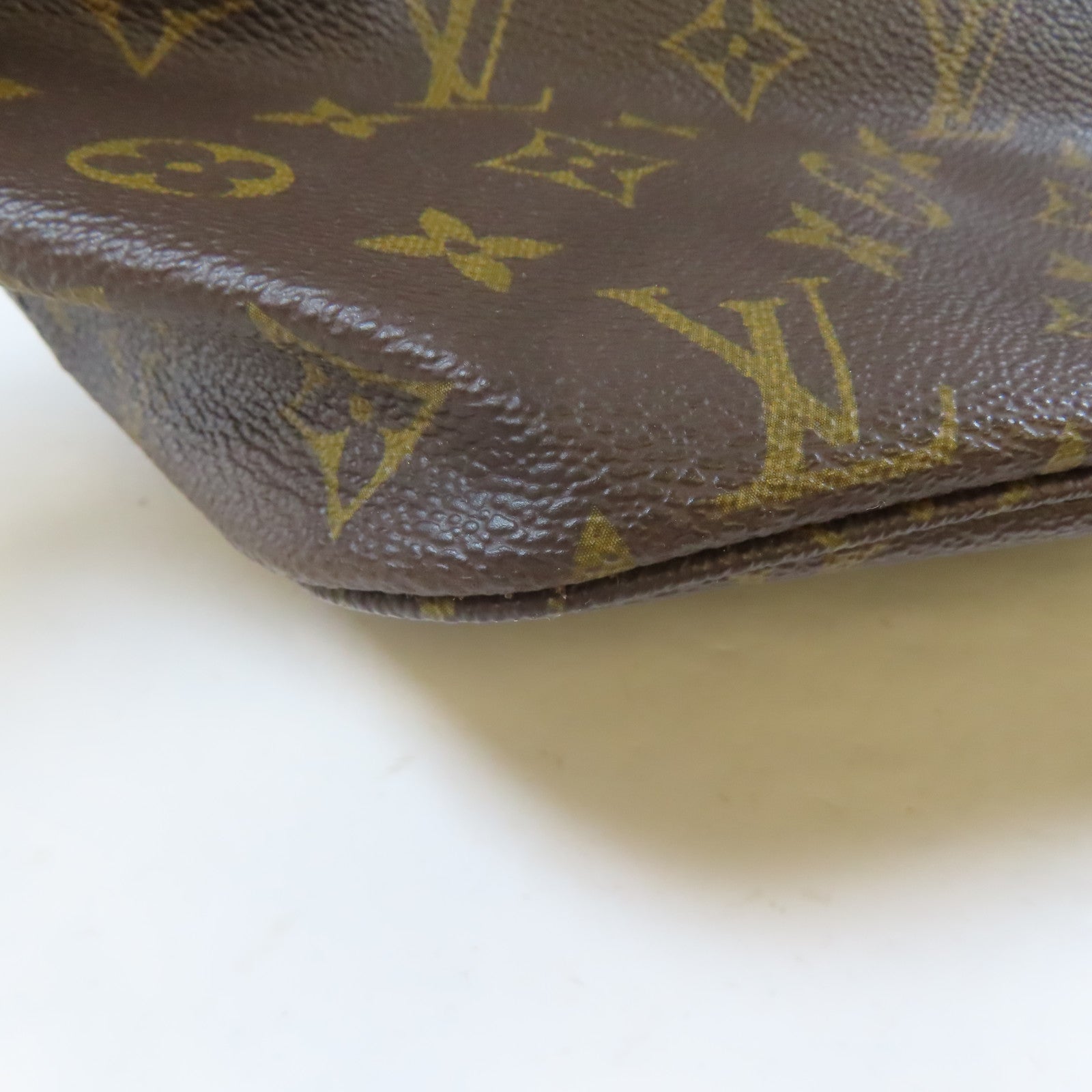 LOUIS VUITTON Monogram Neverfull MM金扣手挽袋啡色