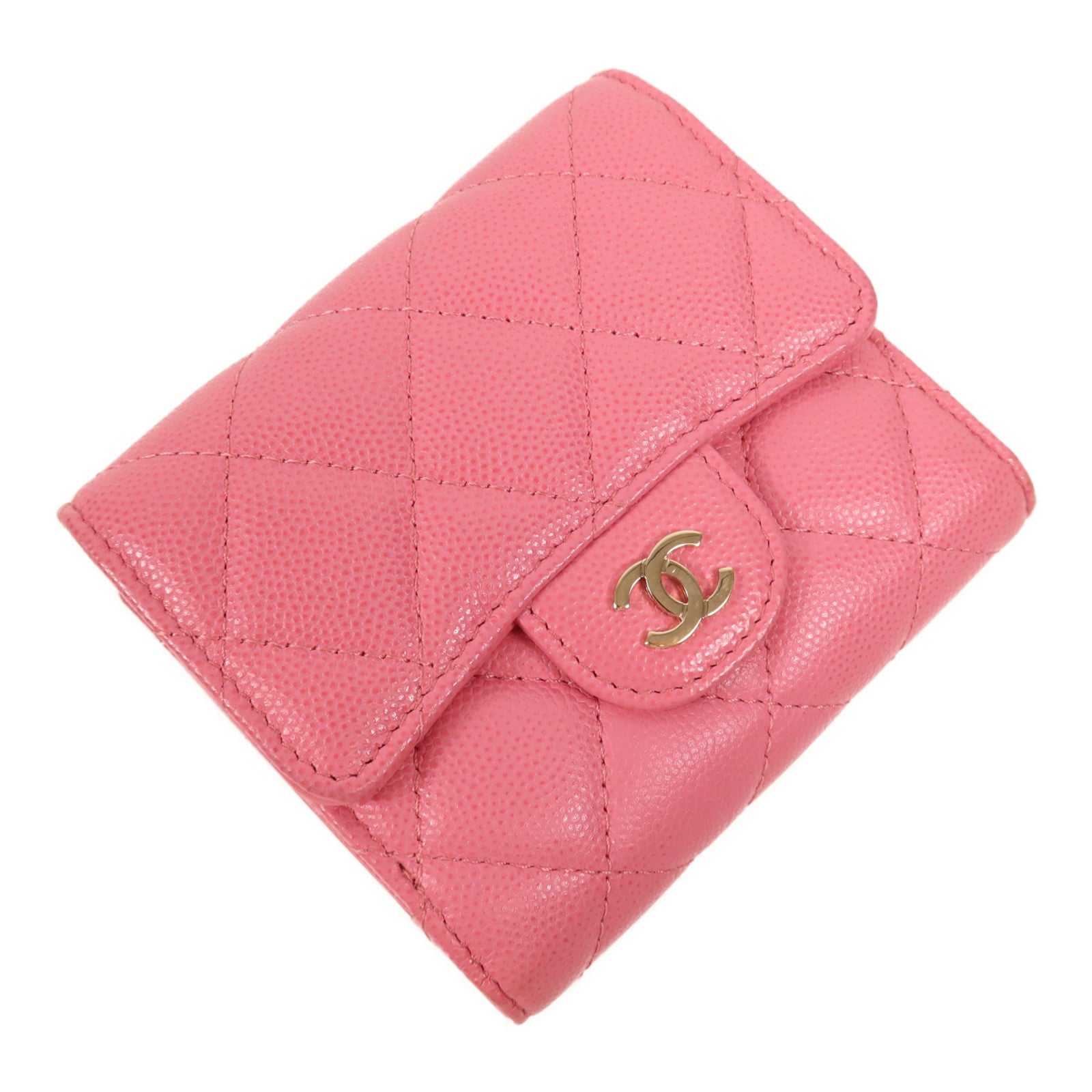 CHANEL 牛皮皮革Wallet金扣錢包