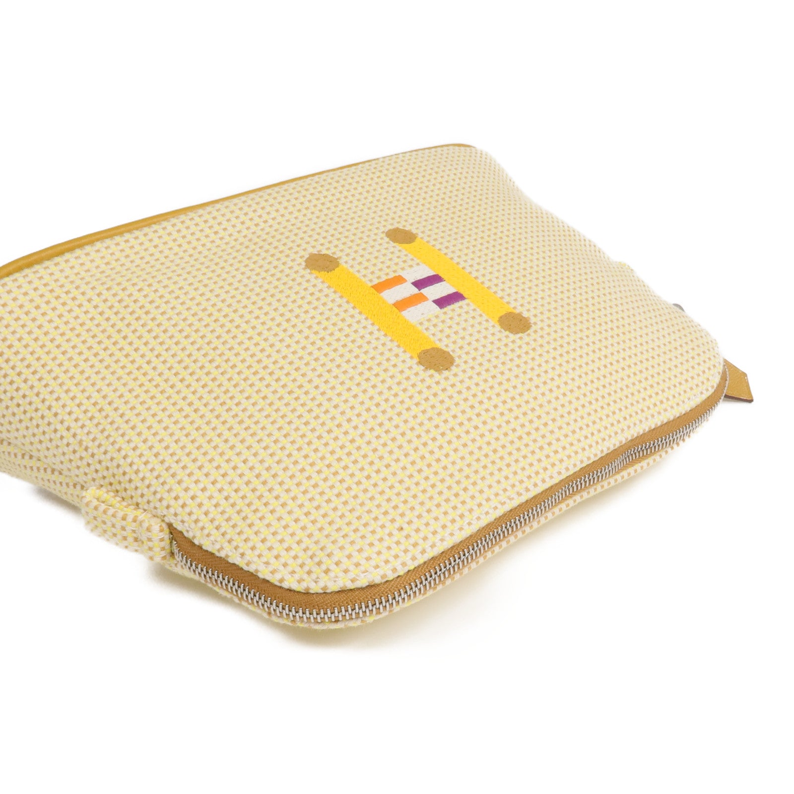 HERMES 帆布Bolide Crazy H銀扣手拿包