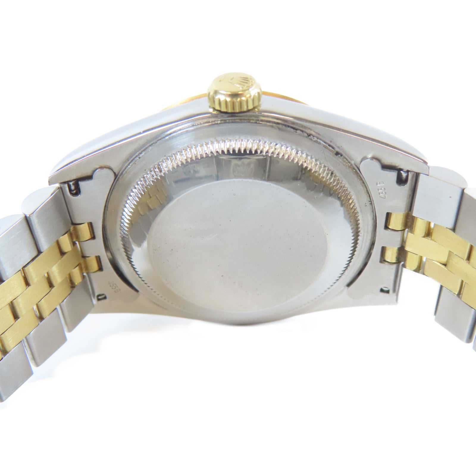 ROLEX Datejust 18K黃金/不鏽鋼手錶自動機芯銀色#16.75cm
