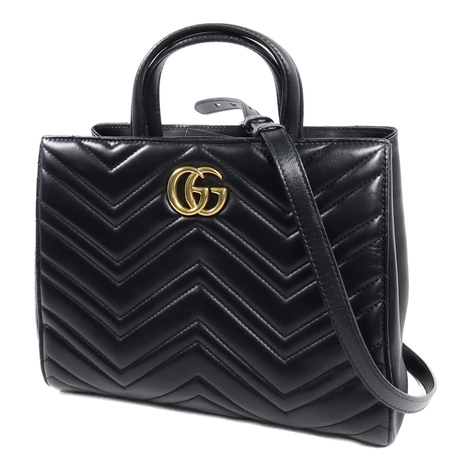 GUCCI 牛皮皮革GG Marmont Handbag手挽肩背兩用袋