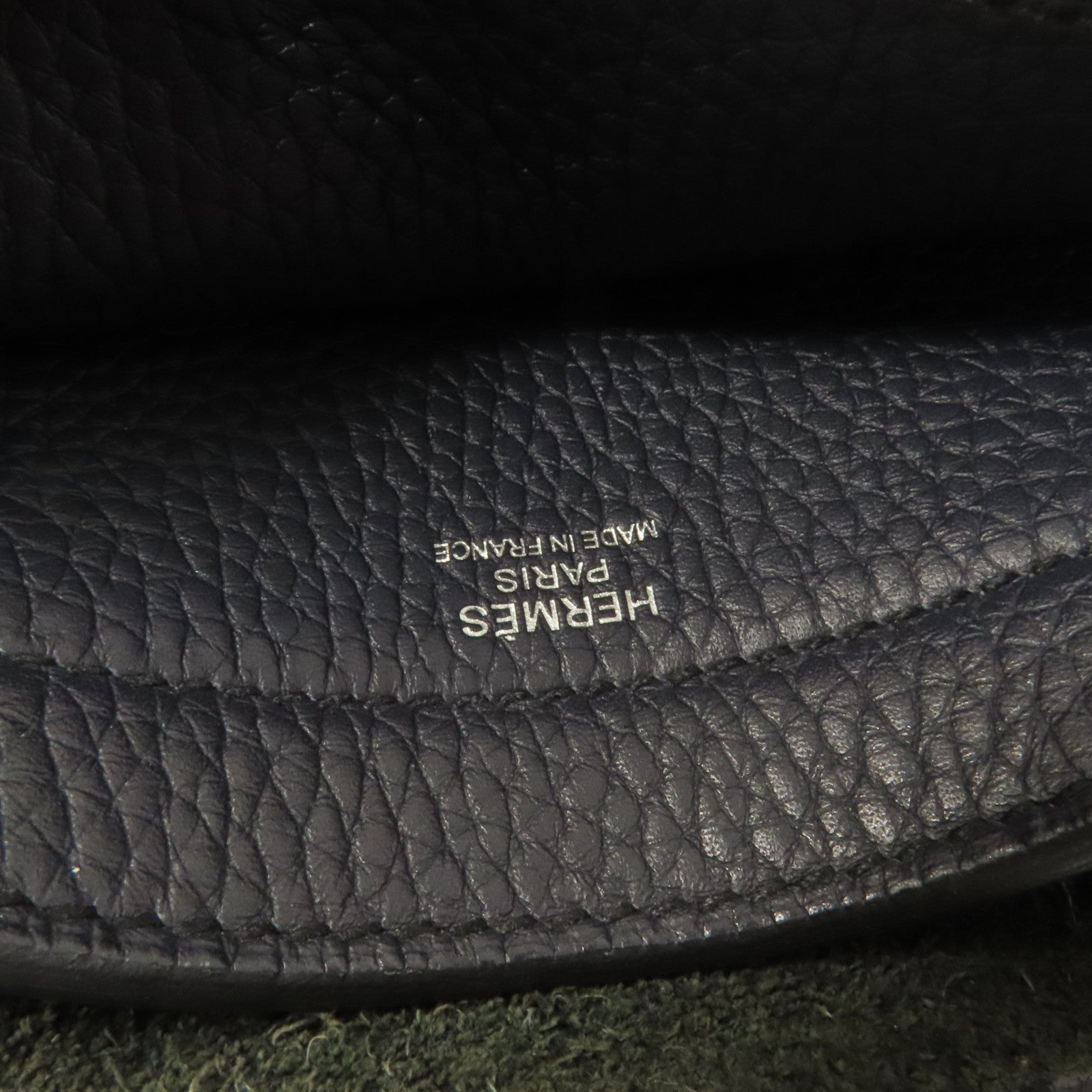 HERMES Clemence皮革Cabasellier 31肩背袋Noir Navy