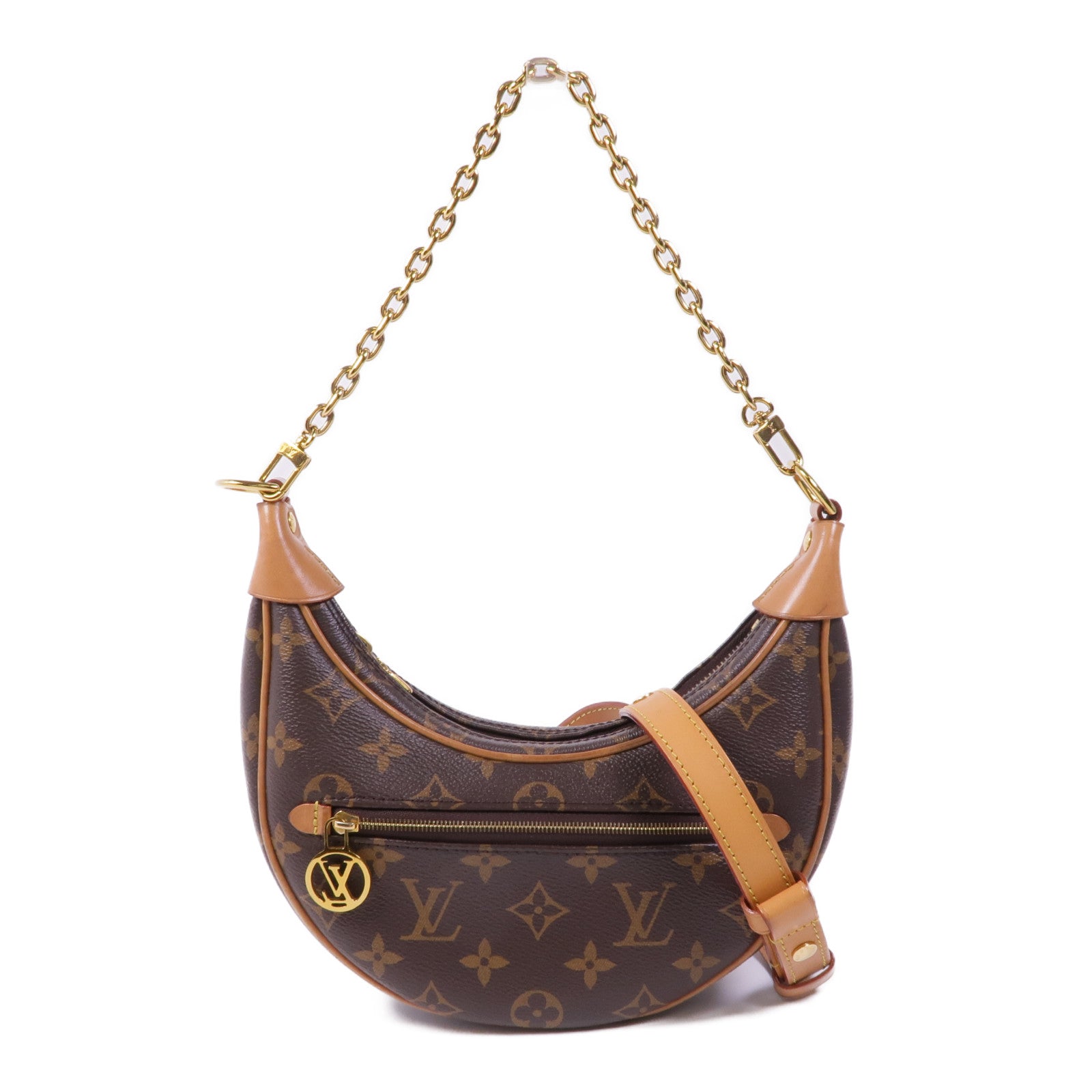 LOUIS VUITTON Monogram Loop金扣肩背袋棕色