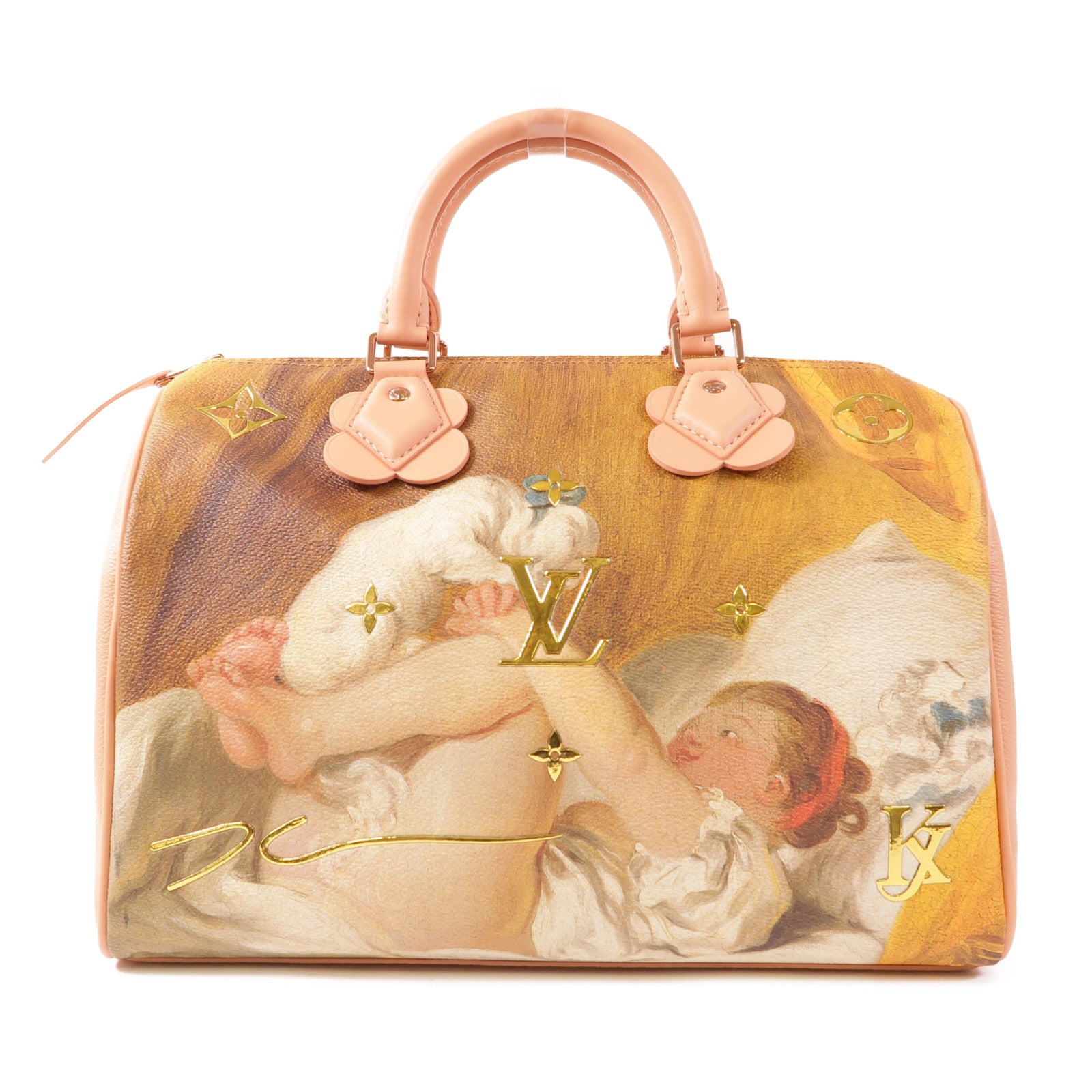 LOUIS VUITTON LV GHW Fragonard Speedy 30 Handbag M43307 Calfskin/Coated Canvas