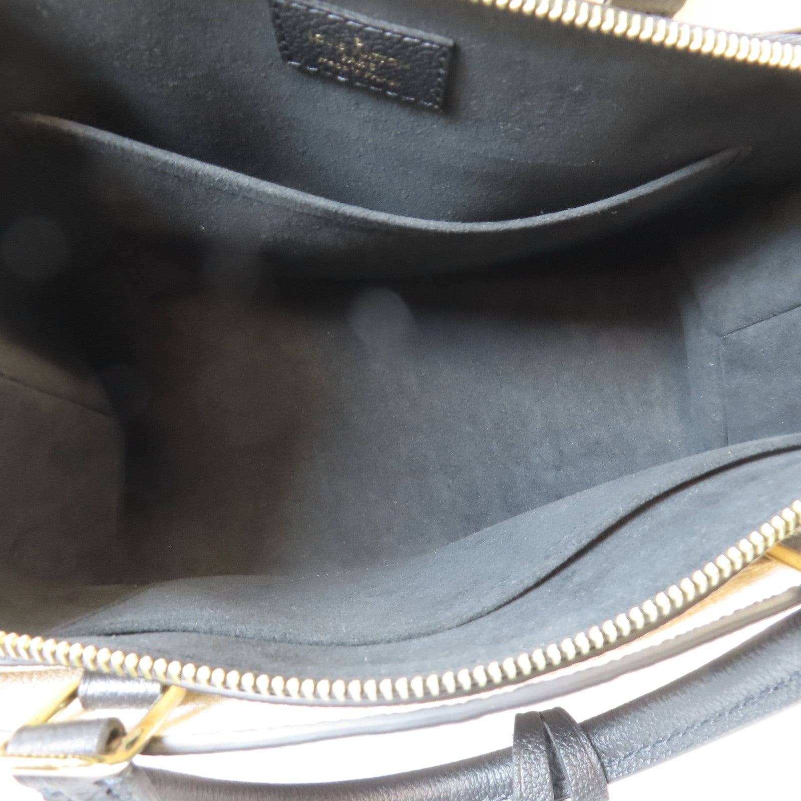 LOUIS VUITTON Monogram Empreinte Petit Palais PM金扣手挽肩背兩用袋黑色/米色