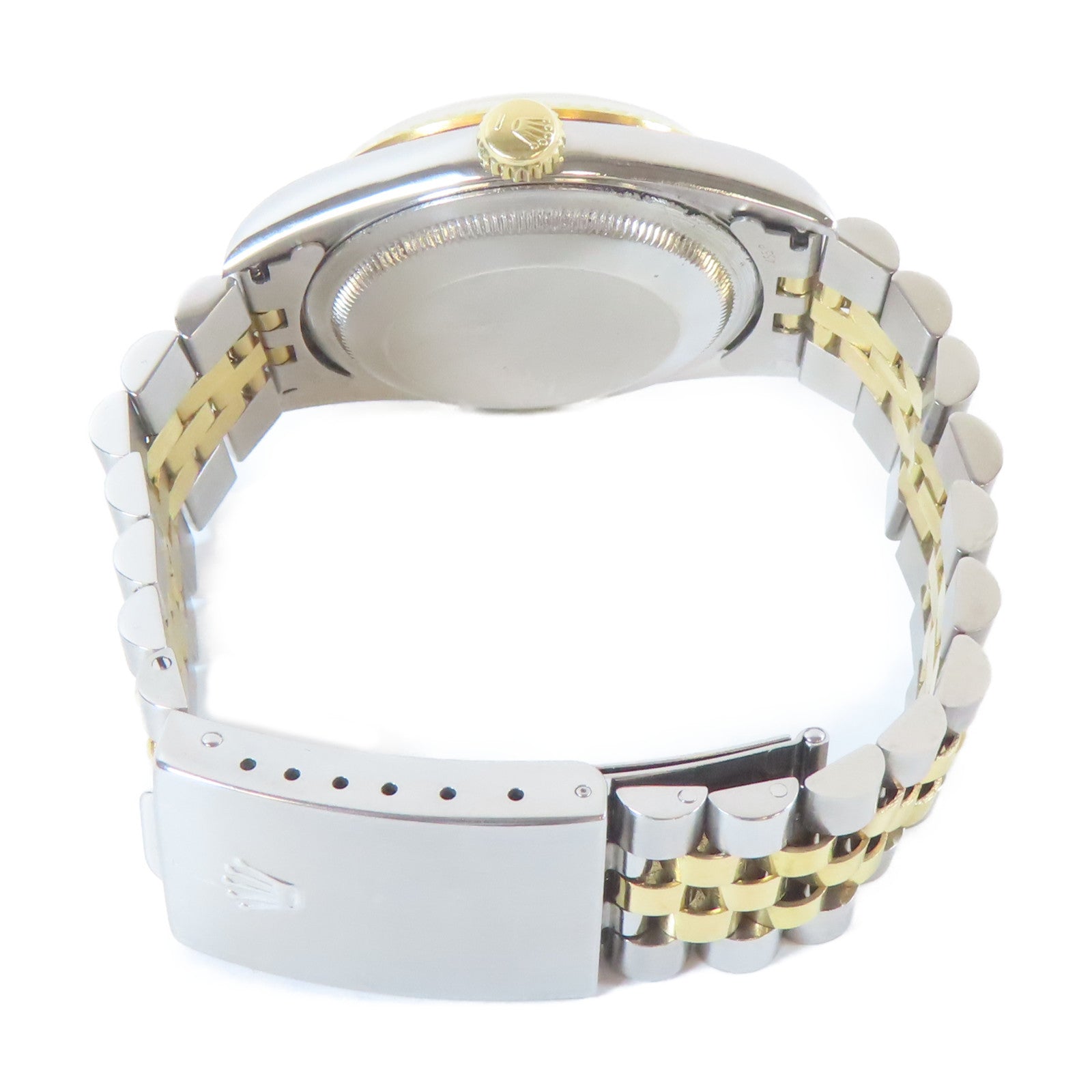 ROLEX Datejust 18K黃金/不鏽鋼手錶自動機芯銀色#16.75cm