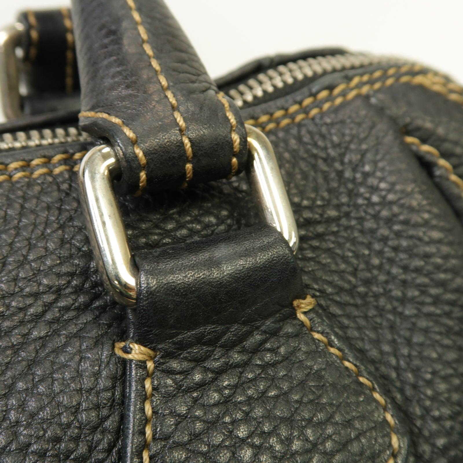 CHANEL 【激減優惠】牛皮皮革Boston Bag銀扣波士顿包黒色